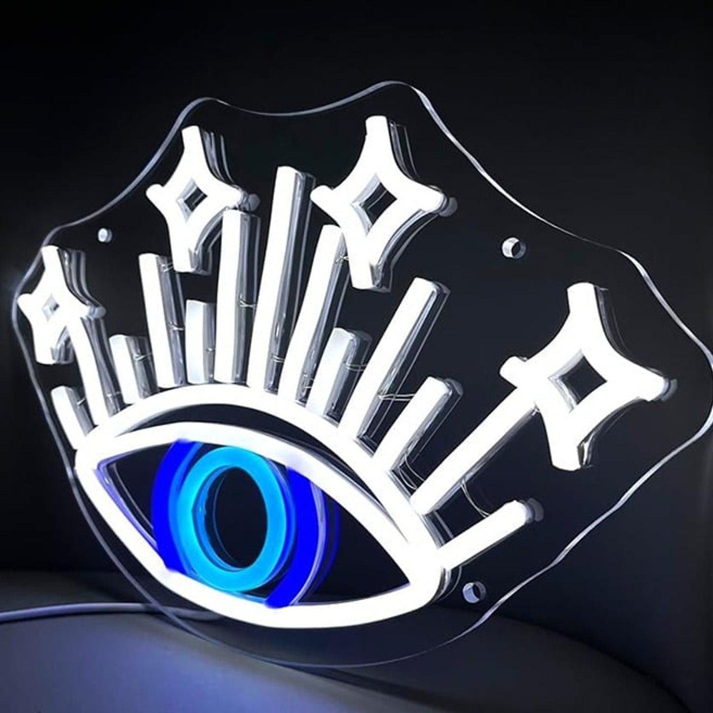 Lovely Bright Sparkling Blue Eye LED Night Light Room Wall Decoration