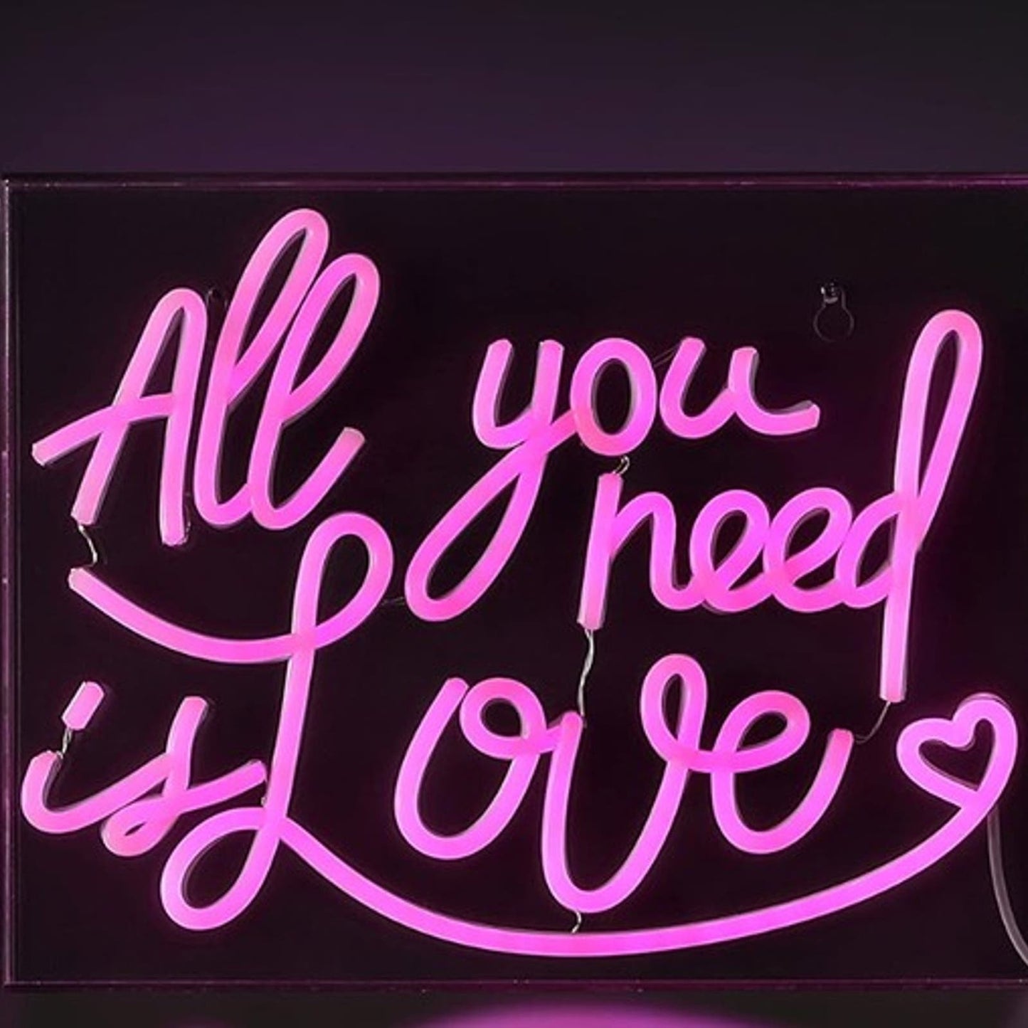 Lovely Bright Pink “All You Need is Love” LED Night Light Box Room Wall Decor