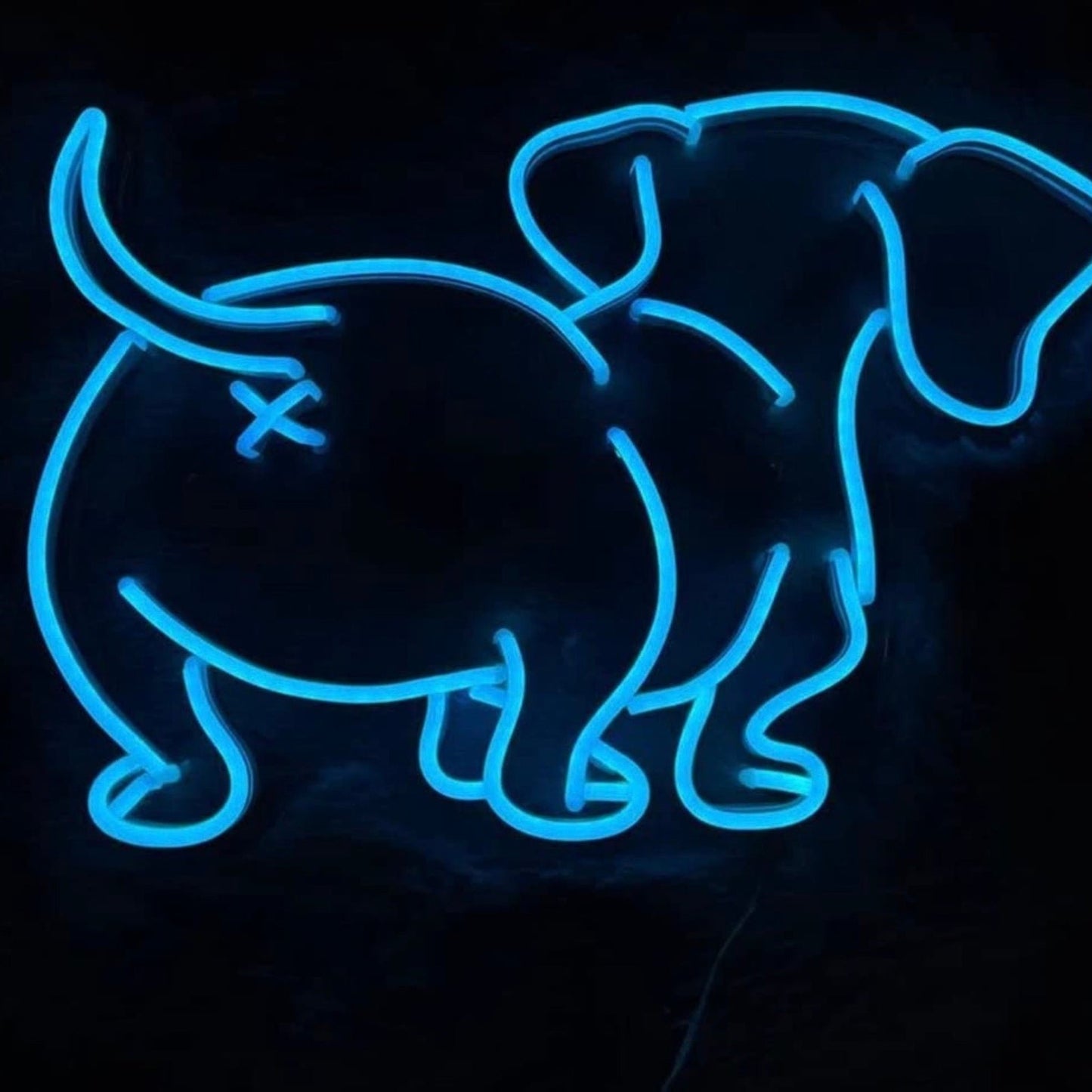Super Cute Fun Bright Blue Weiner Puppy Dog Dachshund Booty LED Night Light Room