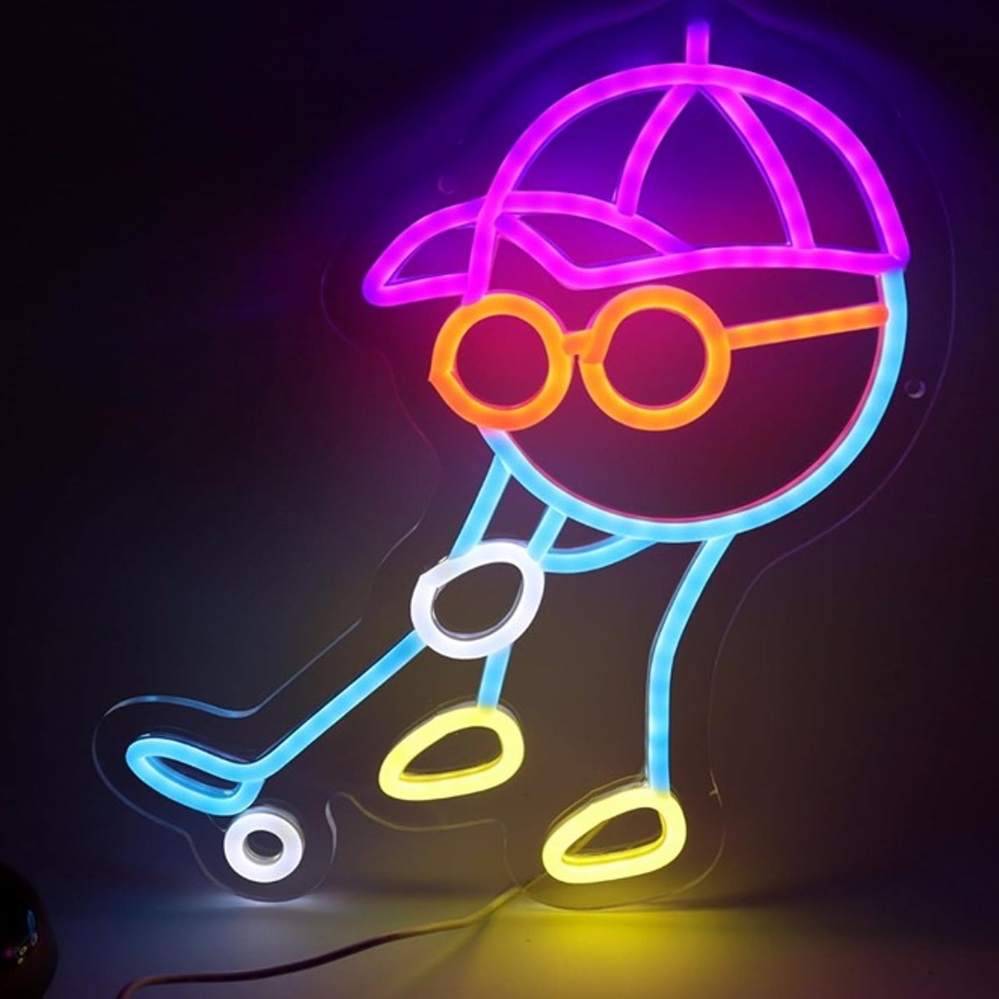 Fun Bright Blue Golf Ball Man Playing Golf LED Night Light Room Wall Decoration