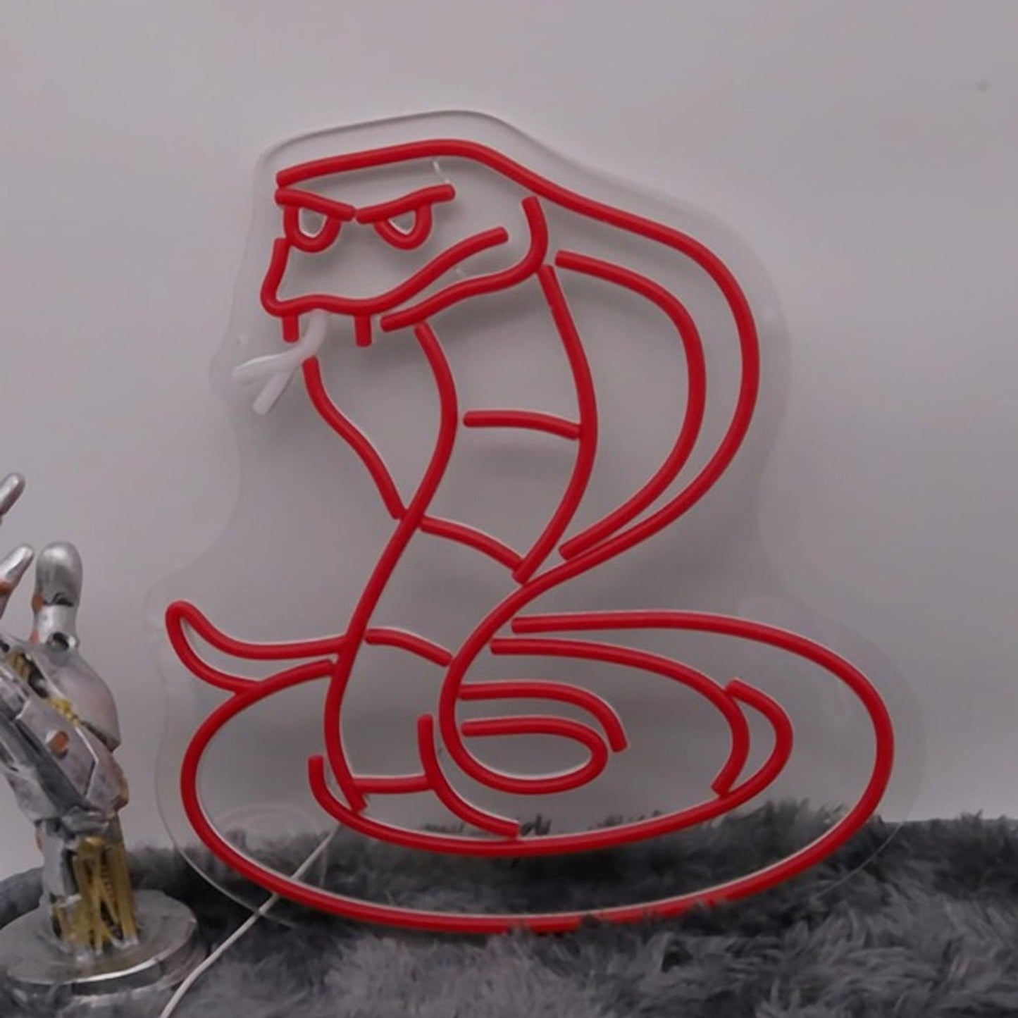 Vivid Bright Red Cobra Snake LED Night Light Room Wall Decoration