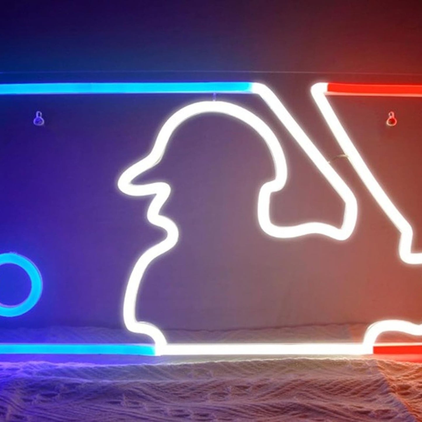 Vivid Bright Red/White/Blue MLB Baseball Logo LED Light Sport Game Room Decor