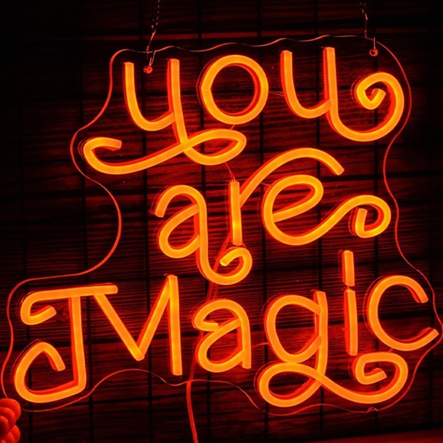 Lovely Bright Warm Orange “You Are Magic” LED Night Light Room Wall Decoration
