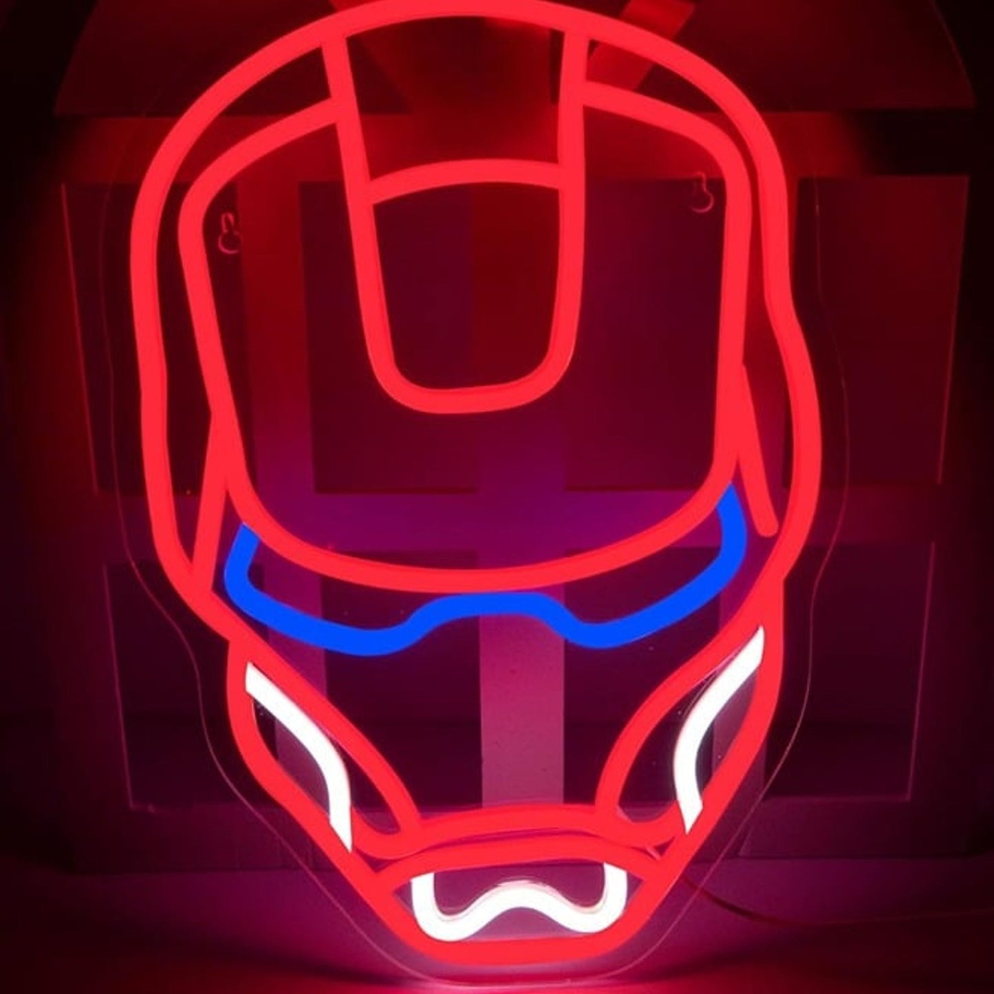 Vivid Fun Bright Red Iron Man Helmet LED Night Light Super Hero Marvel Decor