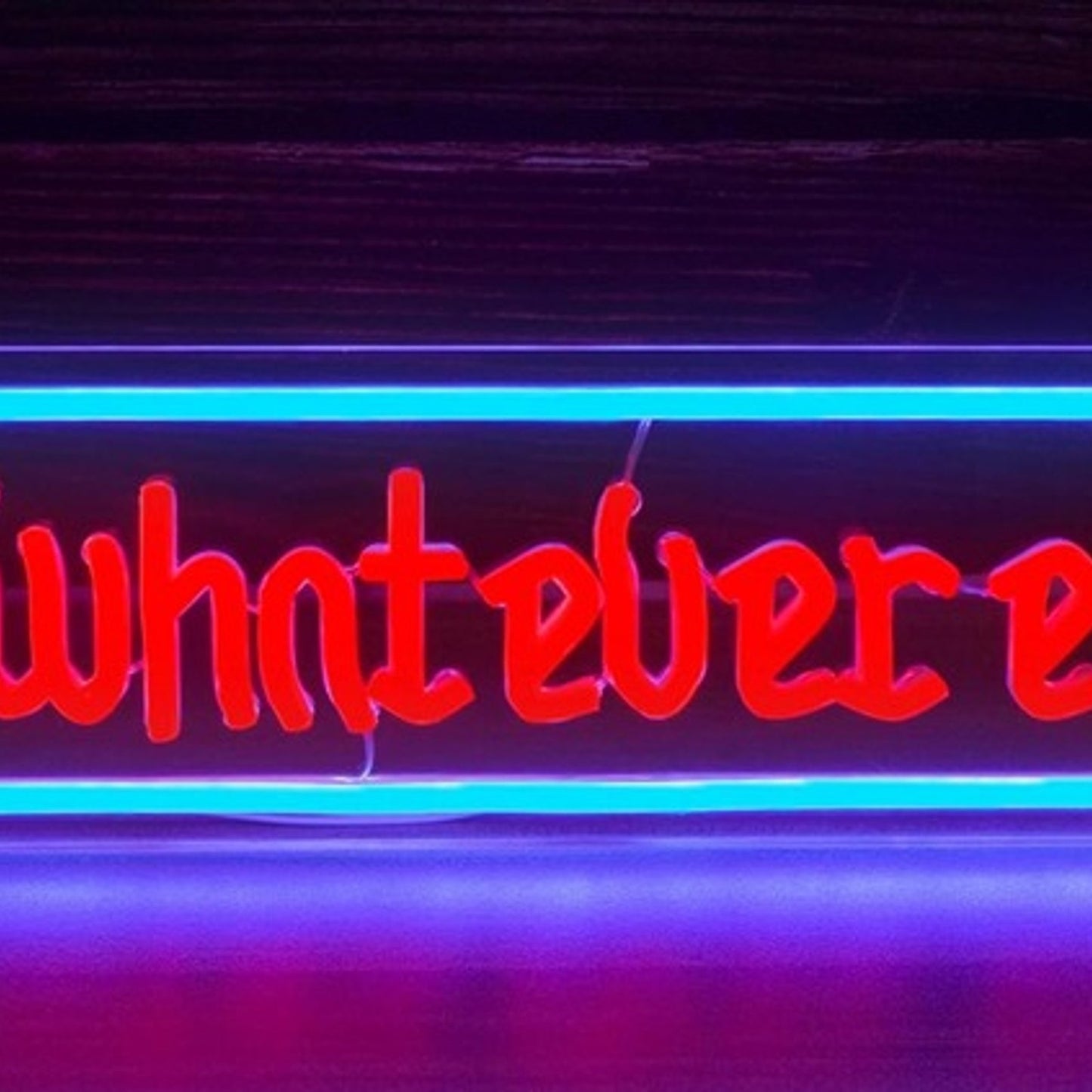 Lovely Bright Red / Blue “To Whatever End” LED Night Light Room Wall Decoration