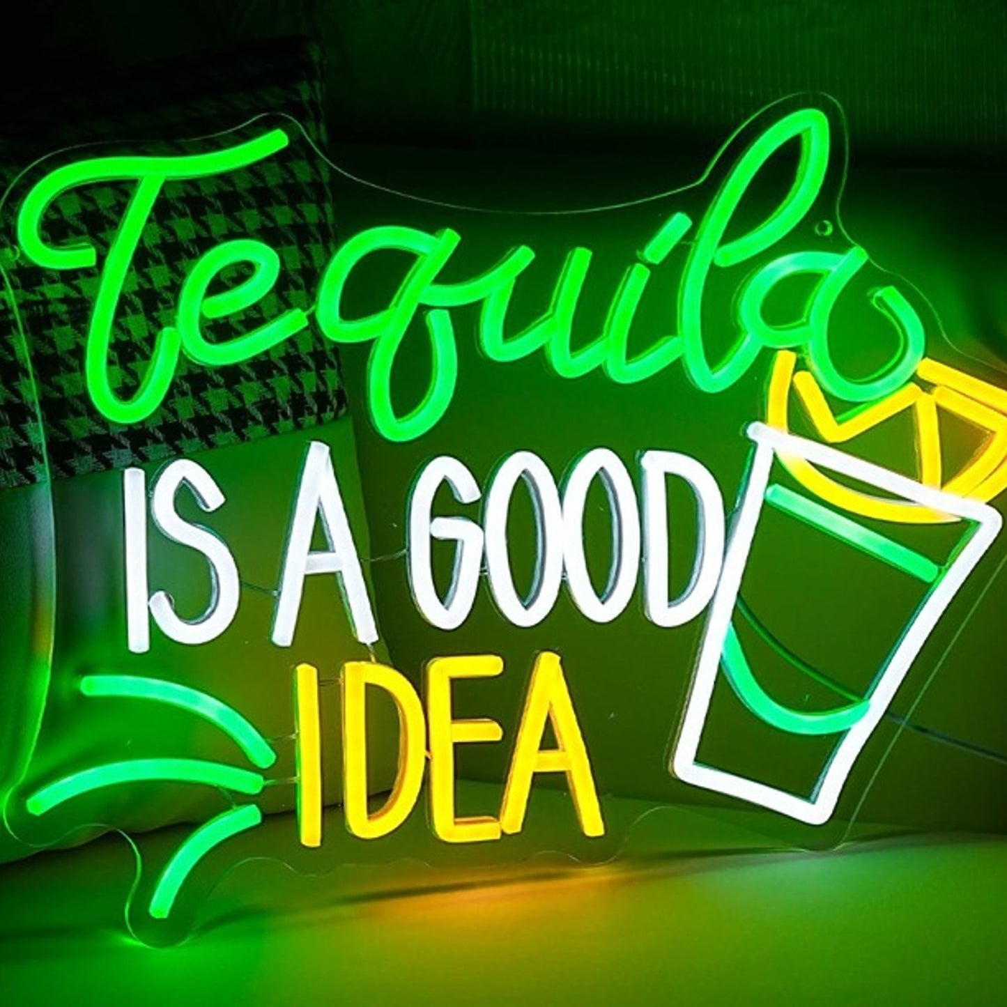 Fun Bright “Tequila is a Good Idea” LED Night Light Bar Room Wall Decoration