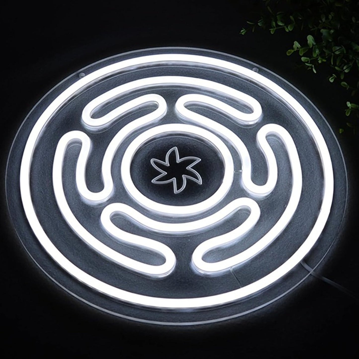 Vivid Bright White Hekate Wheel LED Bight Light Sign Room Wall Decoration