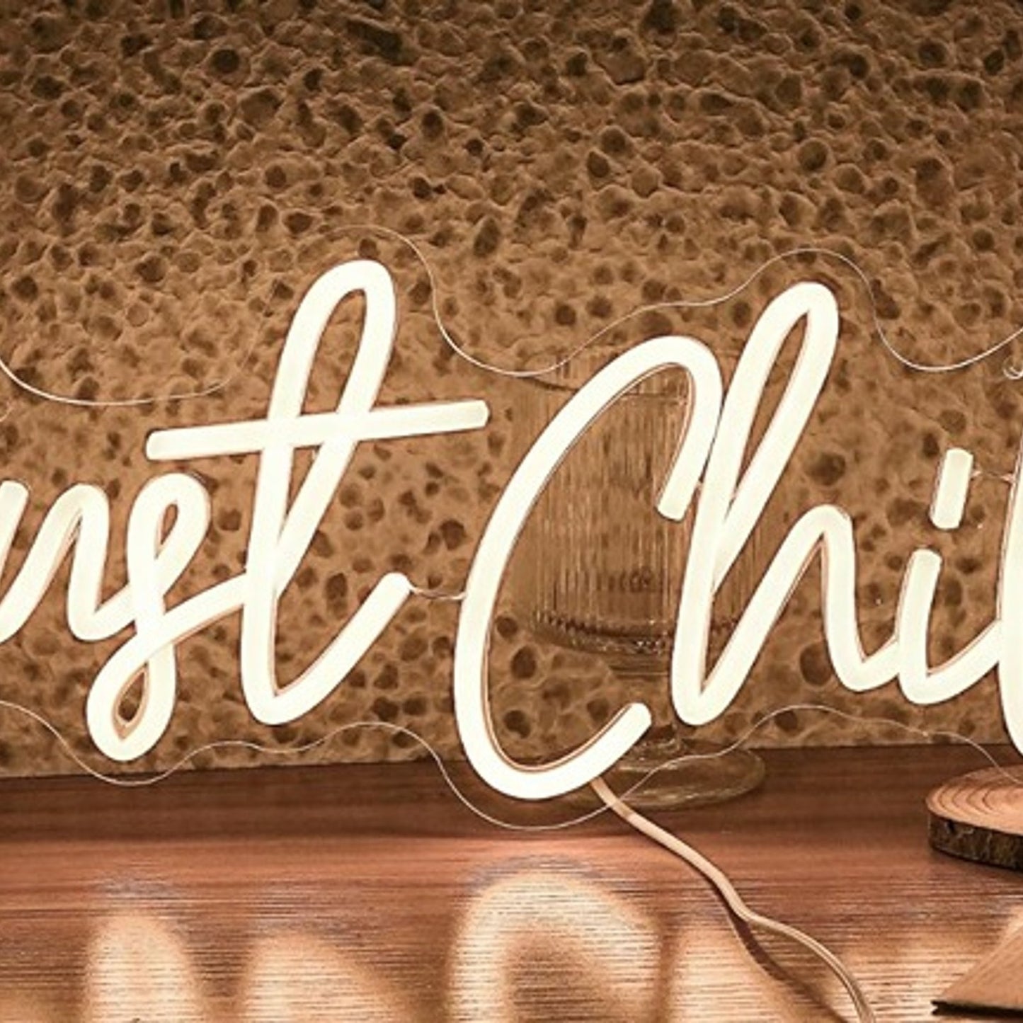 Lovely Warm Bright “Just Chill” LED Night Light Room Wall Decoration