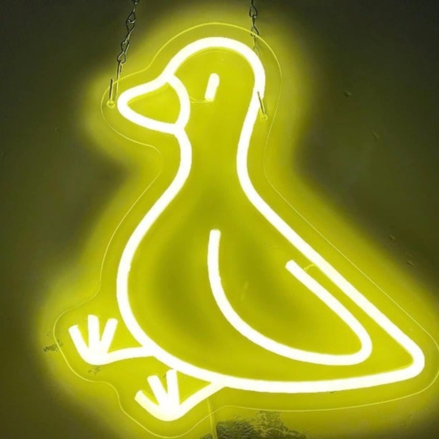 Adorable Bright Yellow Duck LED Night Light Room Wall Decor