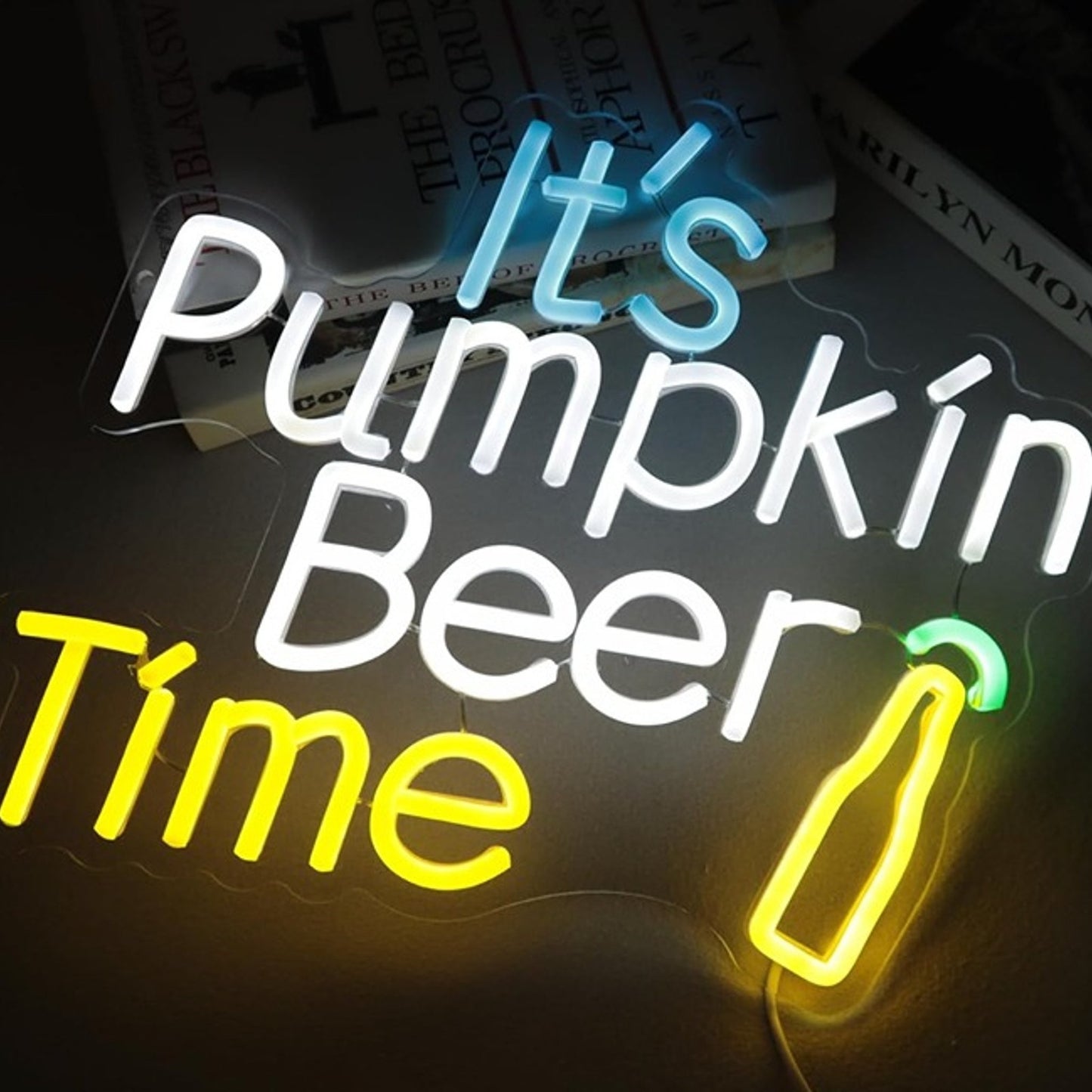 Fun Bright “It’s Pumpkin Beer Time” LED Night Light Room Wall Decoration