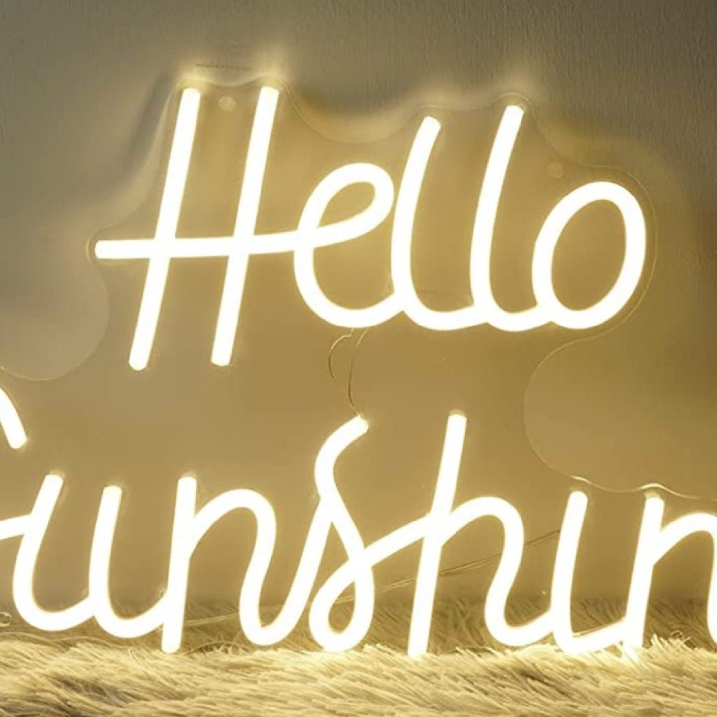 Lovely Bright White Hello Sunshine LED Night Light Room Wall Decoration