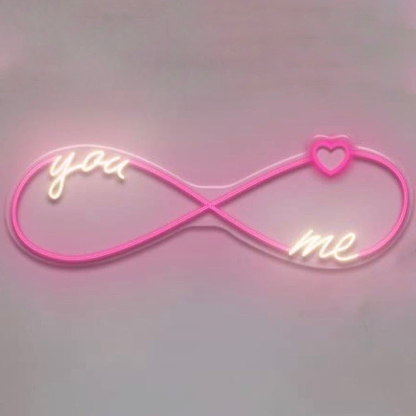 Adorable Bright You Me Infinity Heart Love LED Night Light Room Wall Decoration