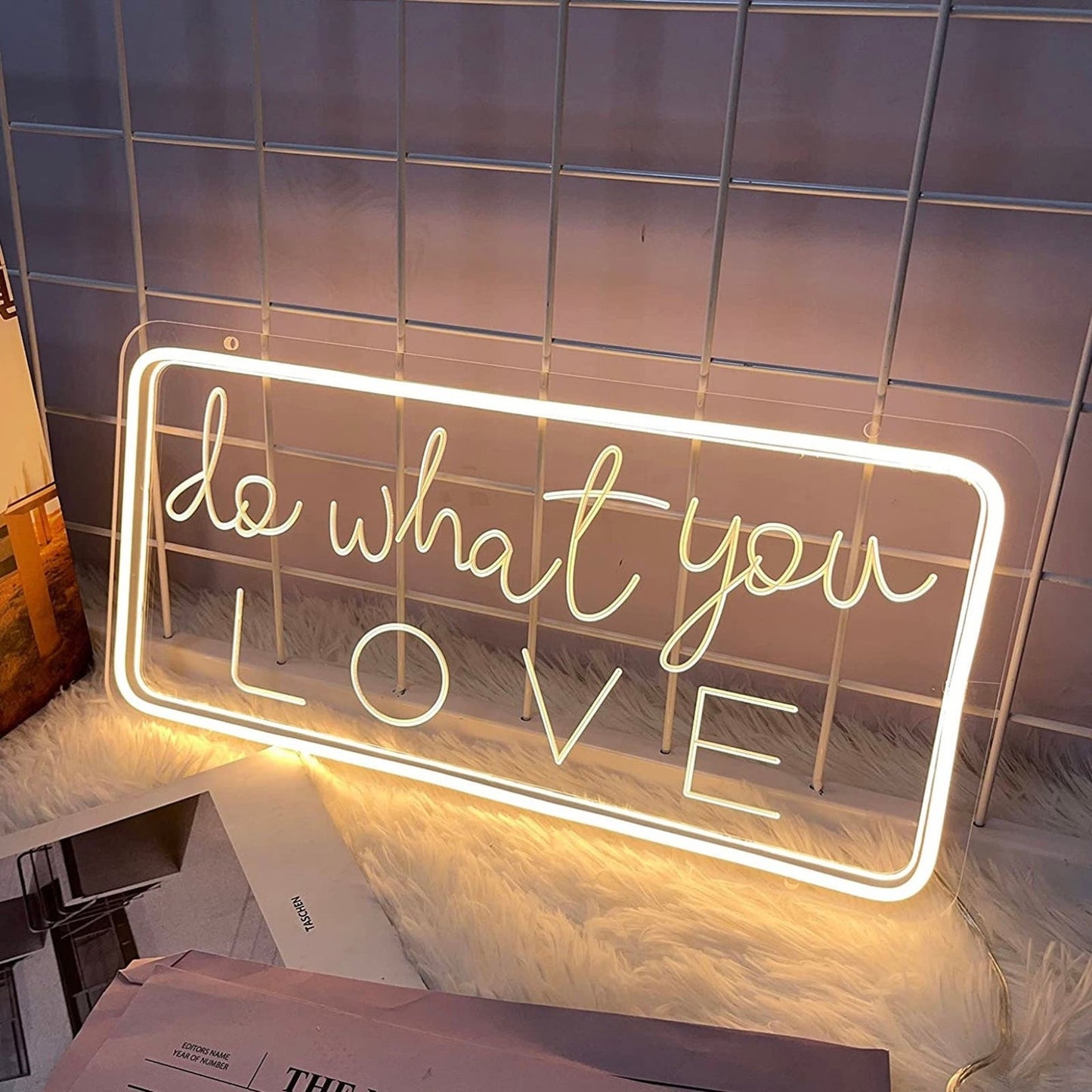 Adorable & Empowering “Do What You Love” LED Night Light Sign Room Wall Decorati