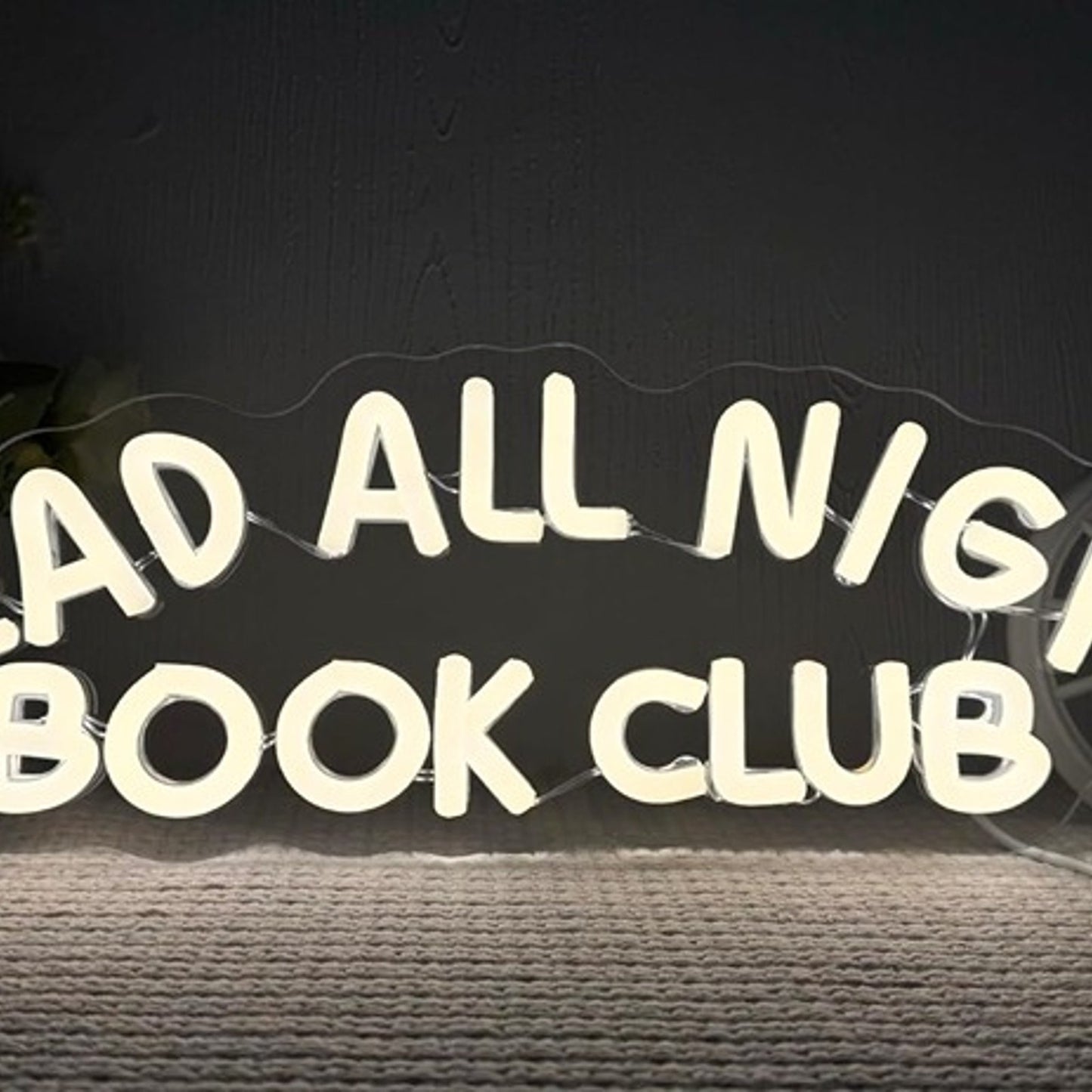 Lovely Bright White “Read All Night Book Club” LED Night Light Room Wall Decor