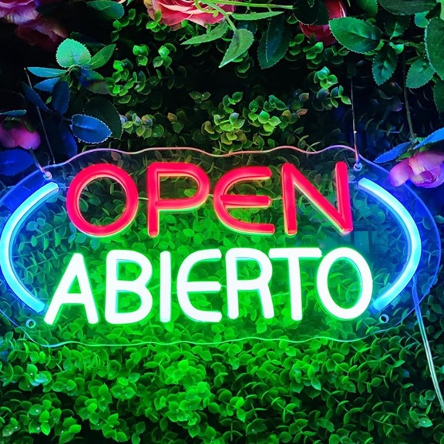 Vivid Bright “Open Abierto” Spanish Shop LED Night Light
