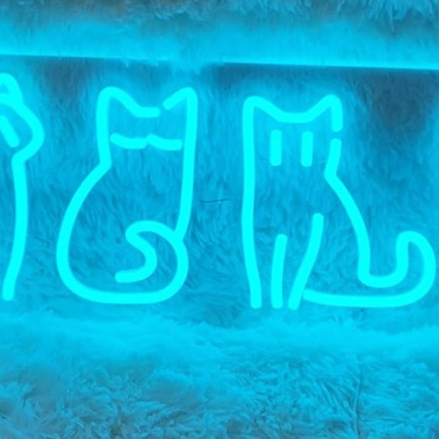 Lovely Bright Blue Kitty Cats LED Night Light Room Wall Decoration
