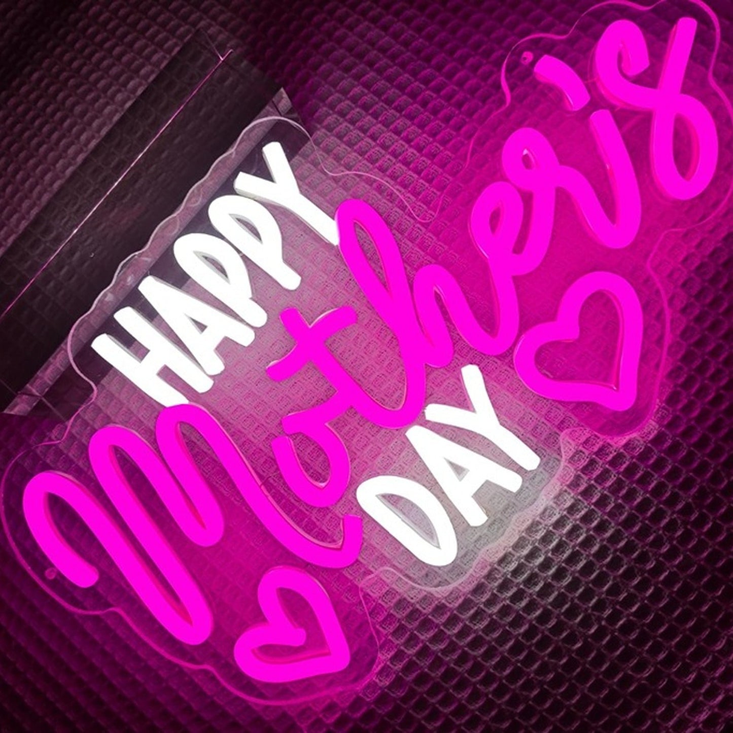 Lovely Bright Pink “Happy Mother’s Day” LED Night Light Room Wall Decoration