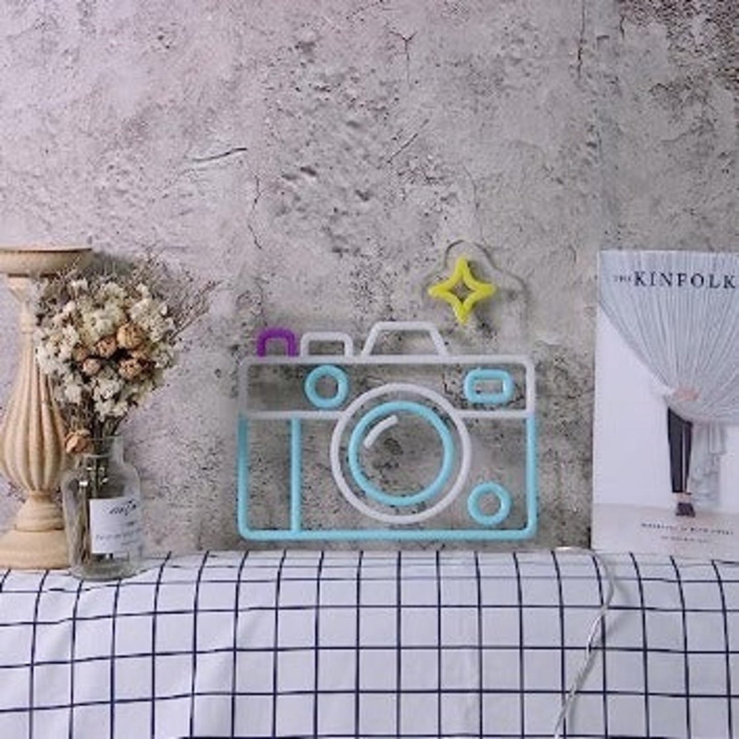 Fun Vivid Bright Blue Camera LED Night Light Room Wall Photography Decor