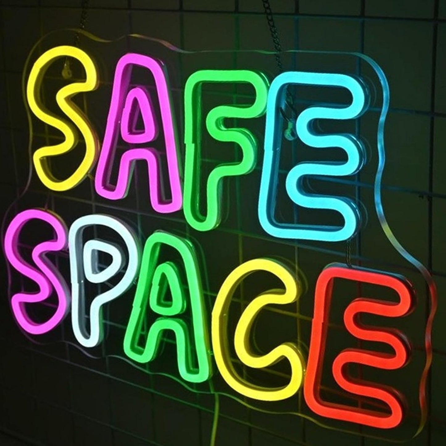 Lovely Bright Colorful “Safe Space” LED Night Light Room Wall Decoration