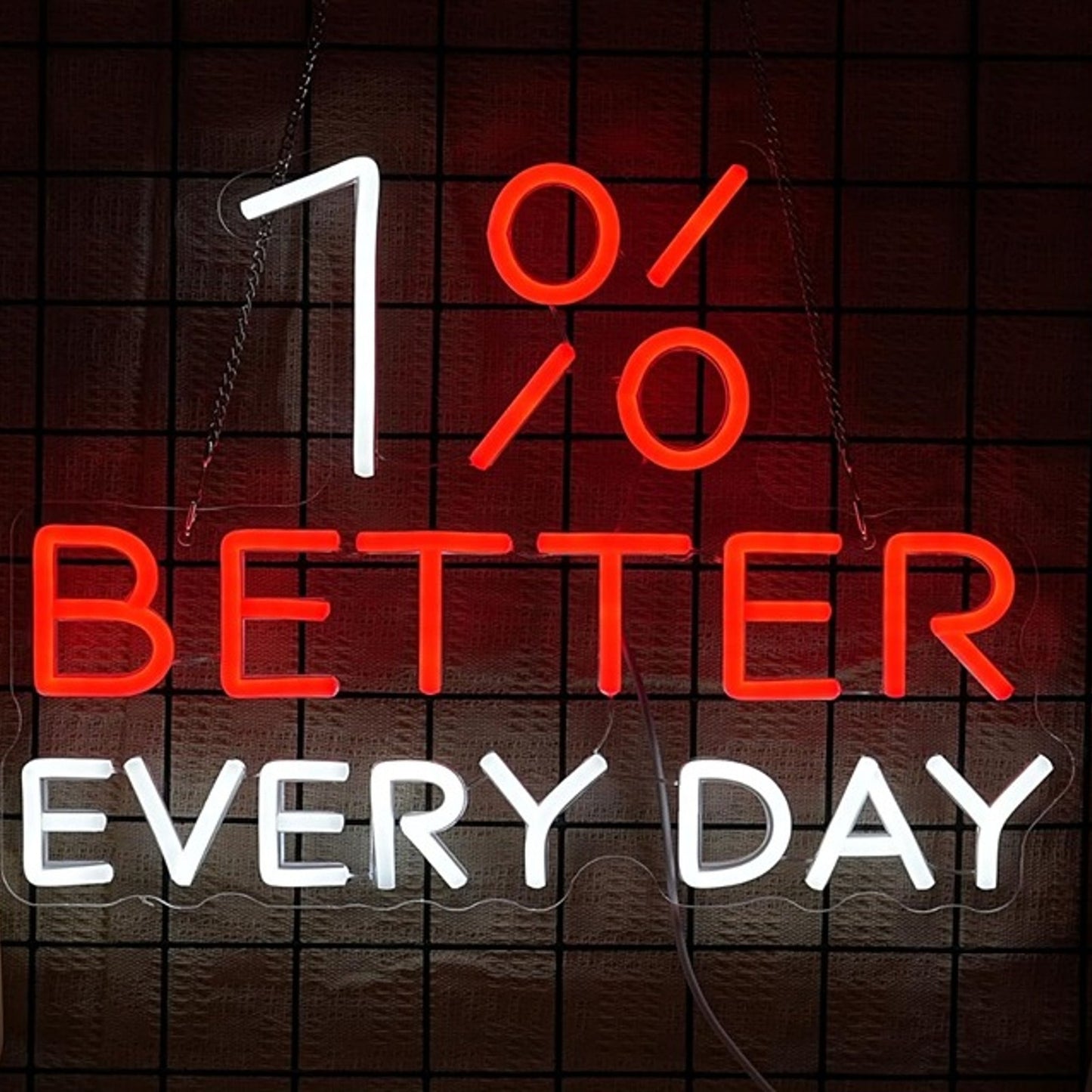 Vivid Bright “1% Better Everyday” LED Night Light Motivation Decoration