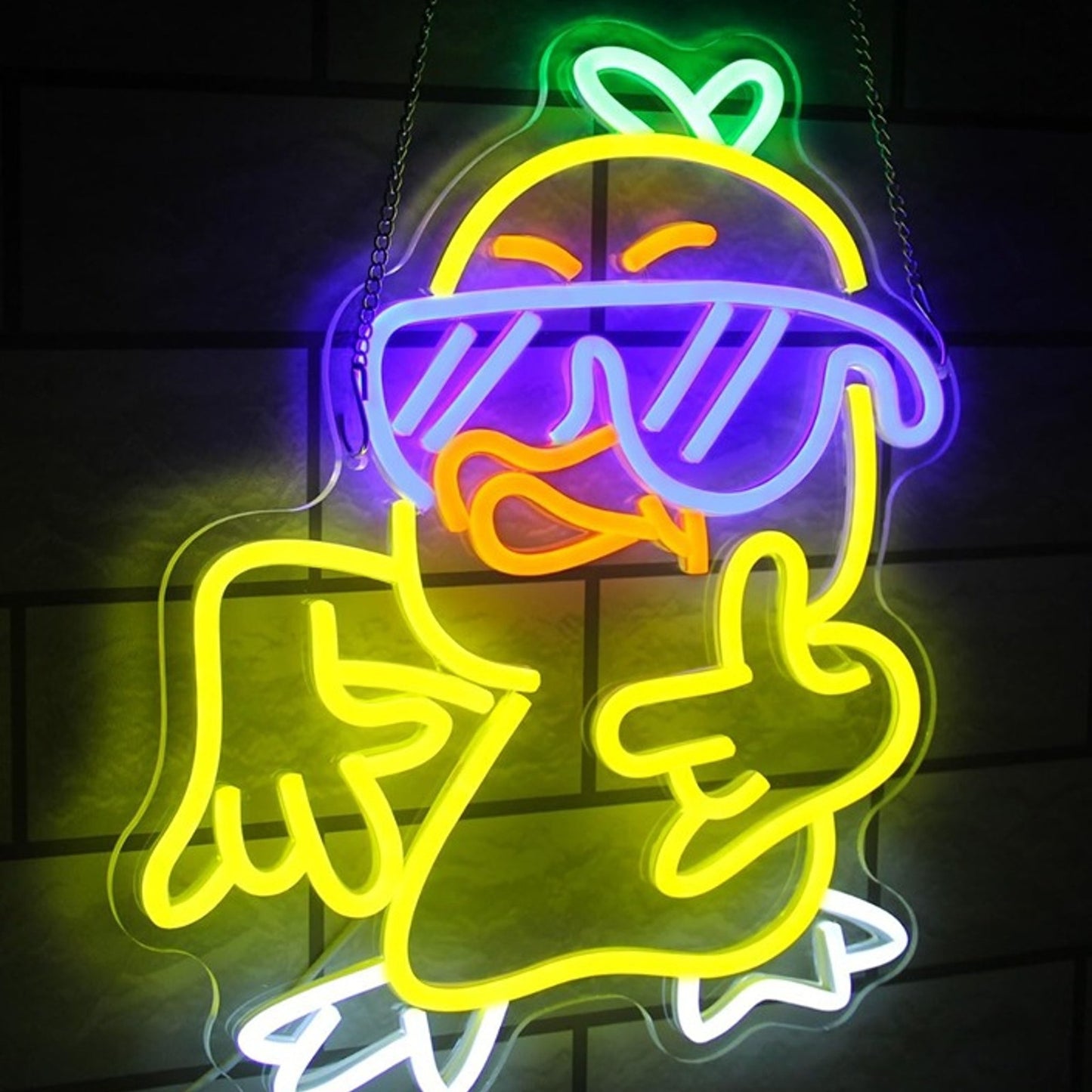 Fun Bright Cool Yellow Duck Kid LED Night Light Room Wall Decoration