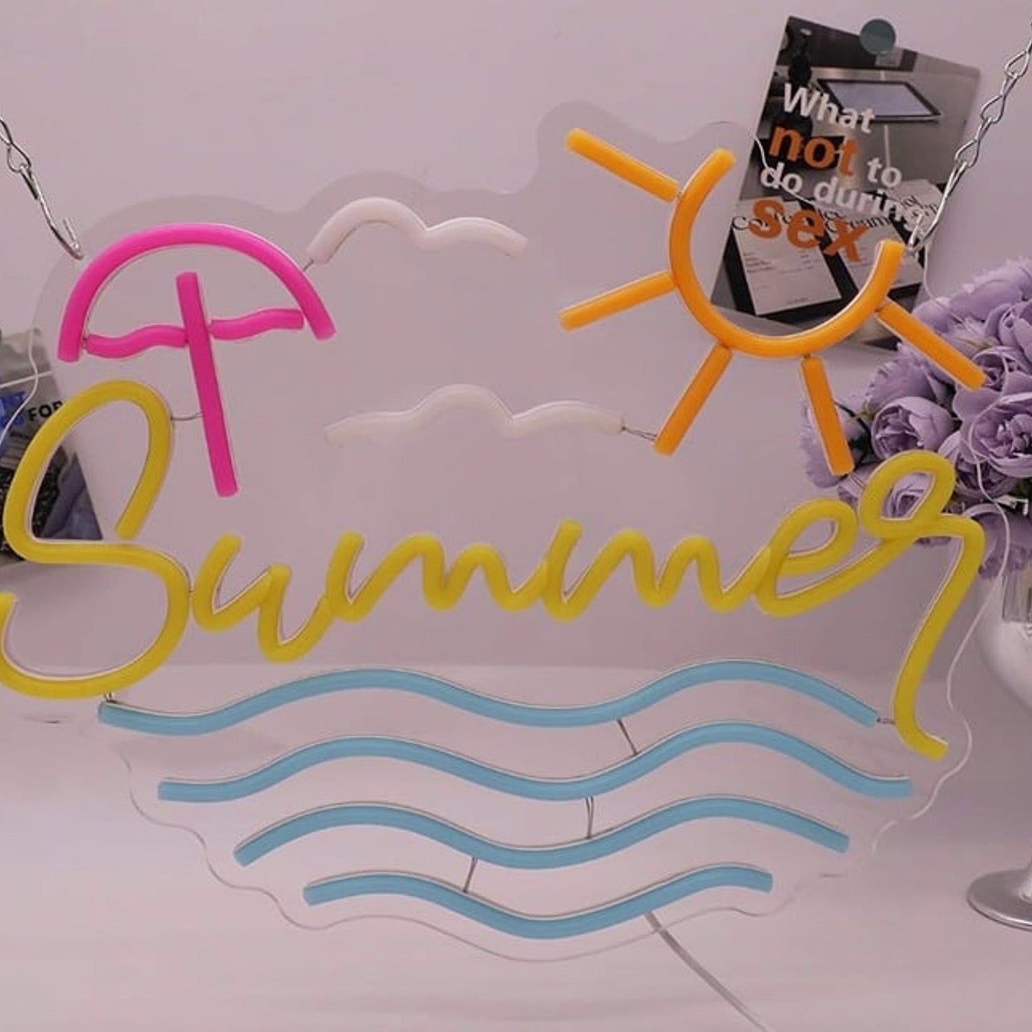 Fun Bright “Summer” Sunny Beach LED Night Room Wall Vacation Decoration
