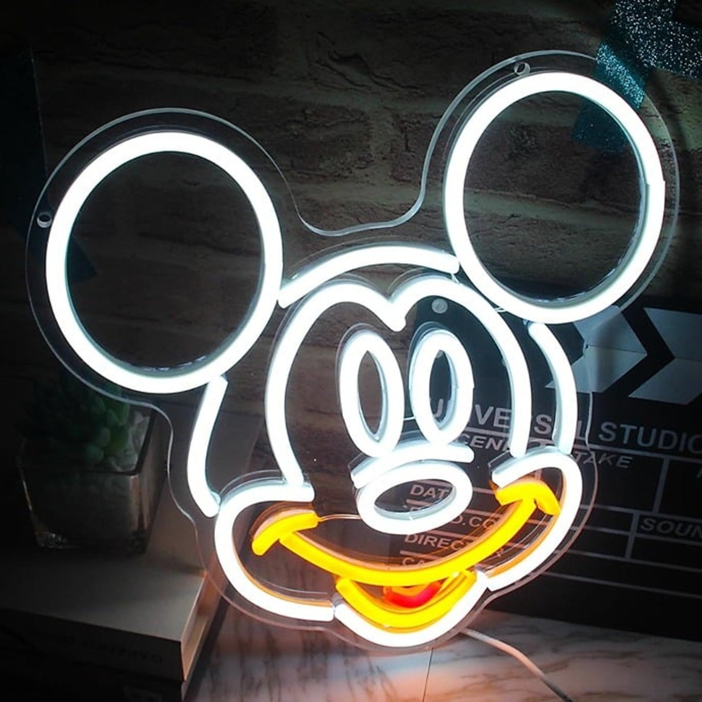 Fun Bright White Mickey Mouse LED Night Light Room Wall Decoration