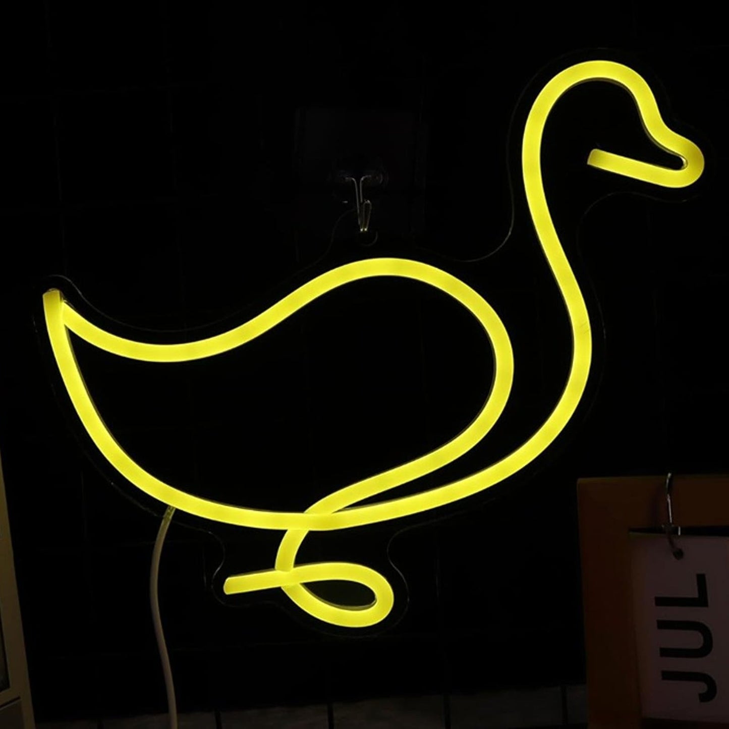 Lovely Bright Yellow String Duck Duckling LED Night Light Room Wall Decor