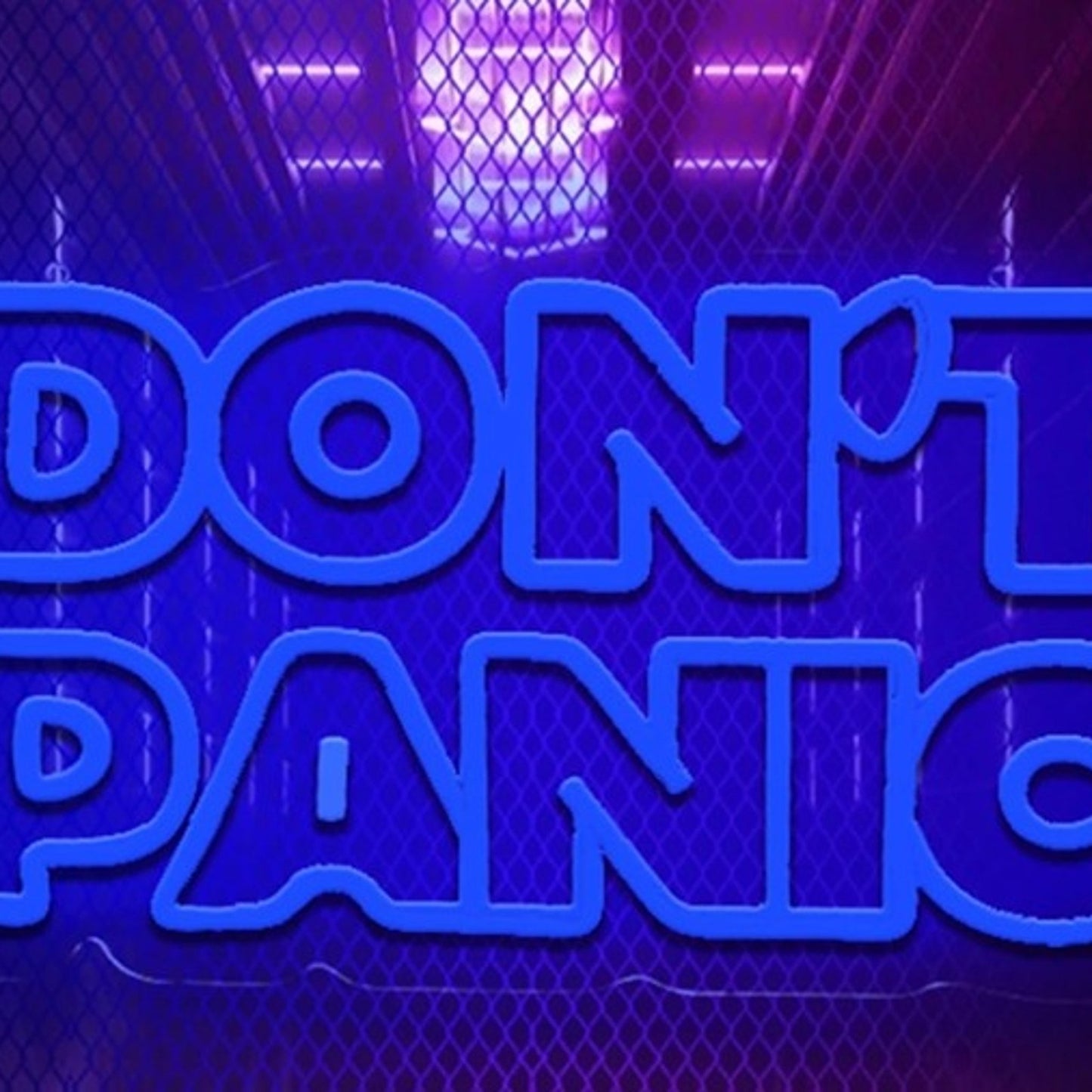 Vivid Bright Blue “Don’t Panic” LED Night Light Room Wall Decoration