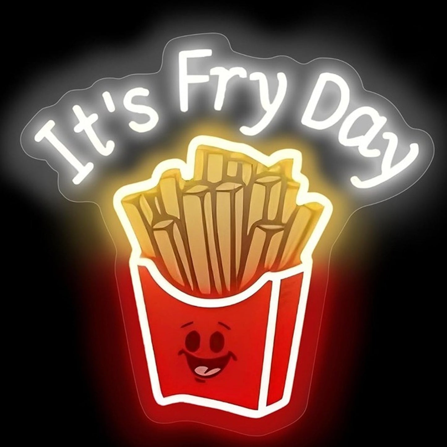 Fun Bright “It’s Fry Day” French Fries LED Night Light Room Wall Decoration
