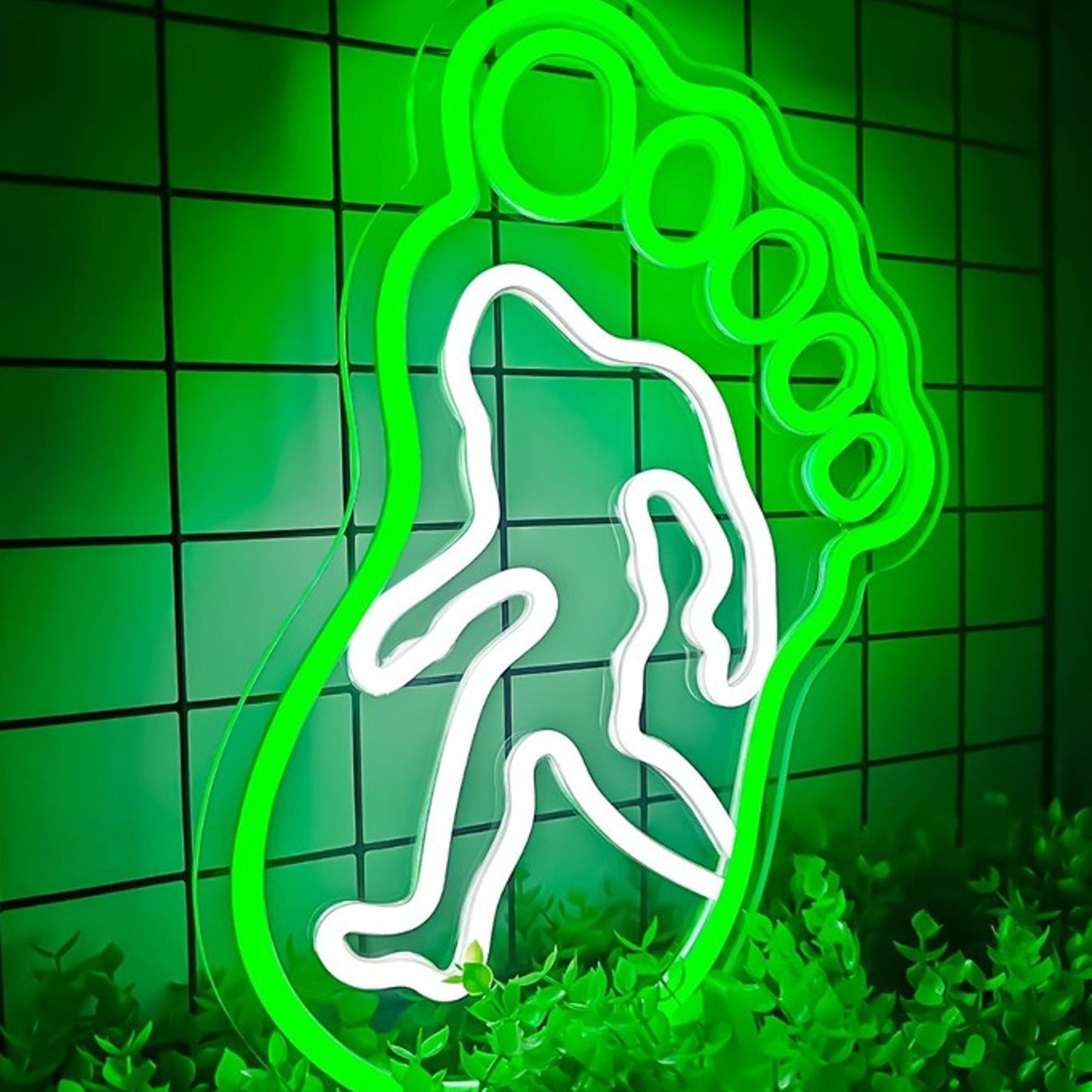 Fun Bright Green Big Foot Sasquatch LED Night Light Room Wall Decoration