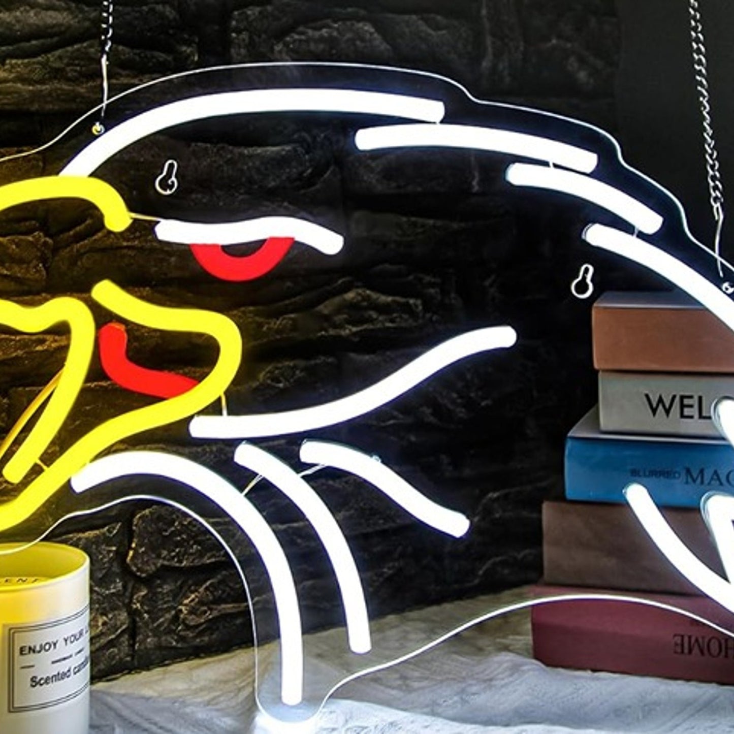 Vivid Bright White Eagle Head LED Night Light Room Wall Decoration