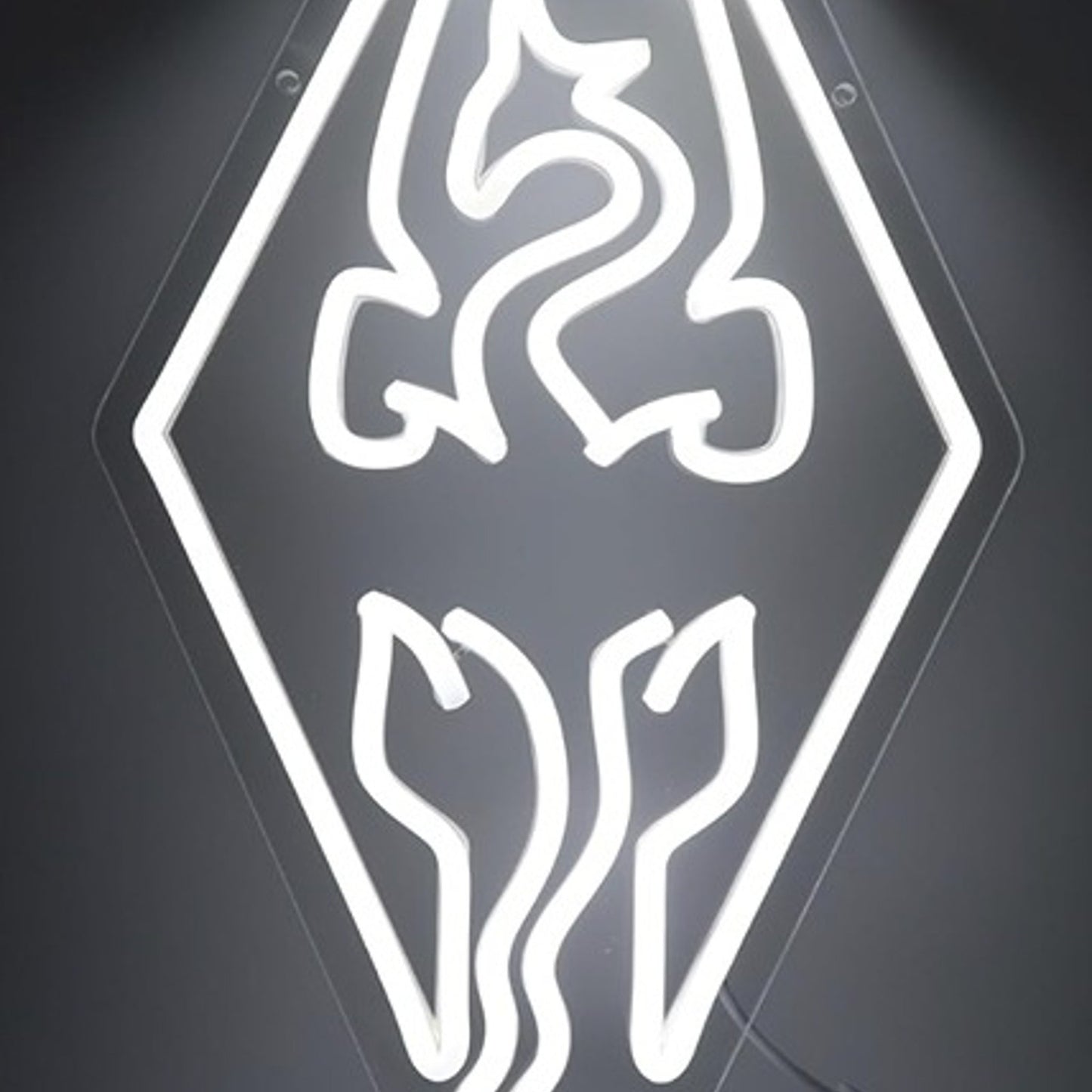 Vivid Bright White Diamond Dragon Syrim Symbol LED Night Light Game Decor