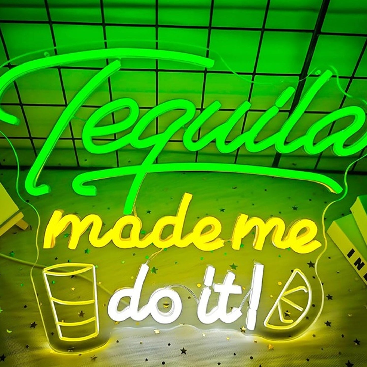 Fun Bright “Tequila Made Me Do It” LED Night Light Bar Room Wall Decoration