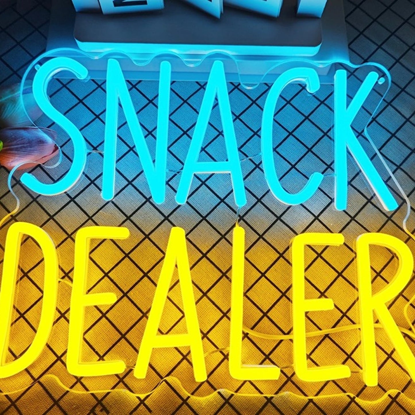 Fun Bright Blue / Yellow “Snack Dealer” LED Night Light Room Wall Decoration