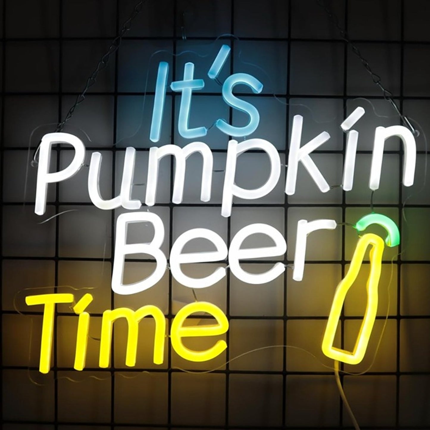 Fun Bright “It’s Pumpkin Beer Time” LED Night Light Room Wall Decoration