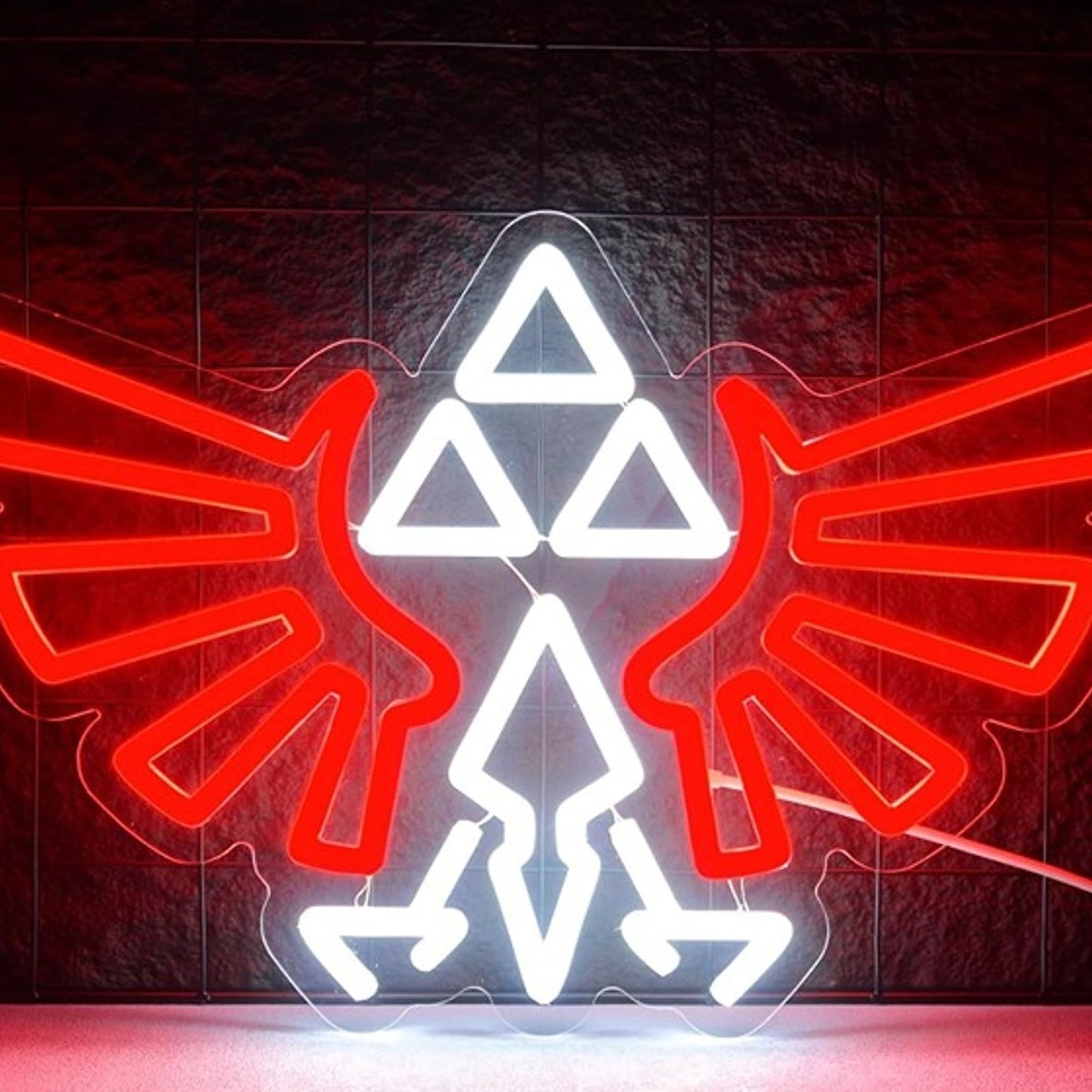Fun Bright Red Wings Tri-Force Legend of Zelda LED Light Game Room Decor