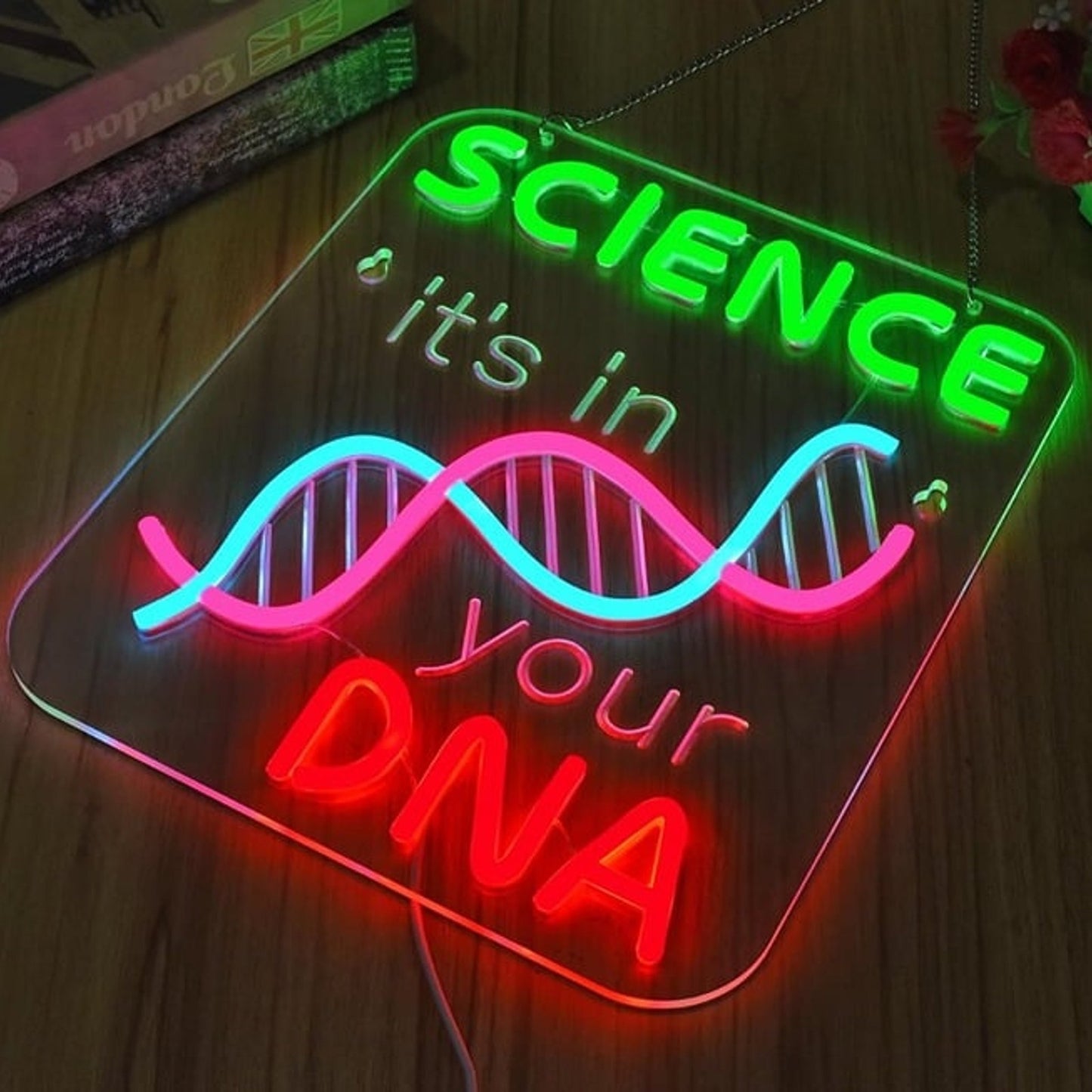 Vivid Bright “Science, It’s in Your DNA” LED Night Light Room Wall Decoration