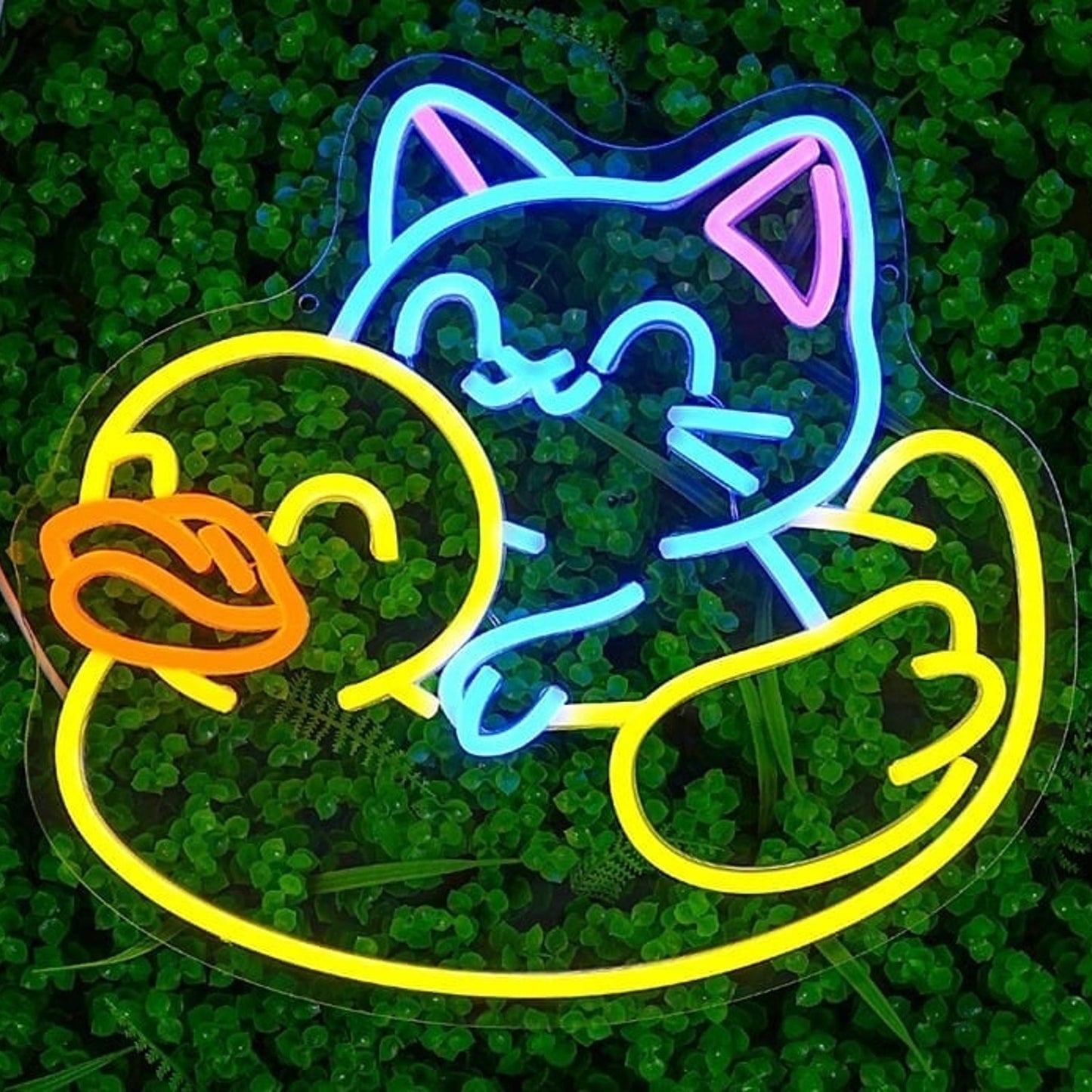 Fun Bright Cute Kitty Cat Riding a Rubber Ducky LED Night Light Room Wall Decor