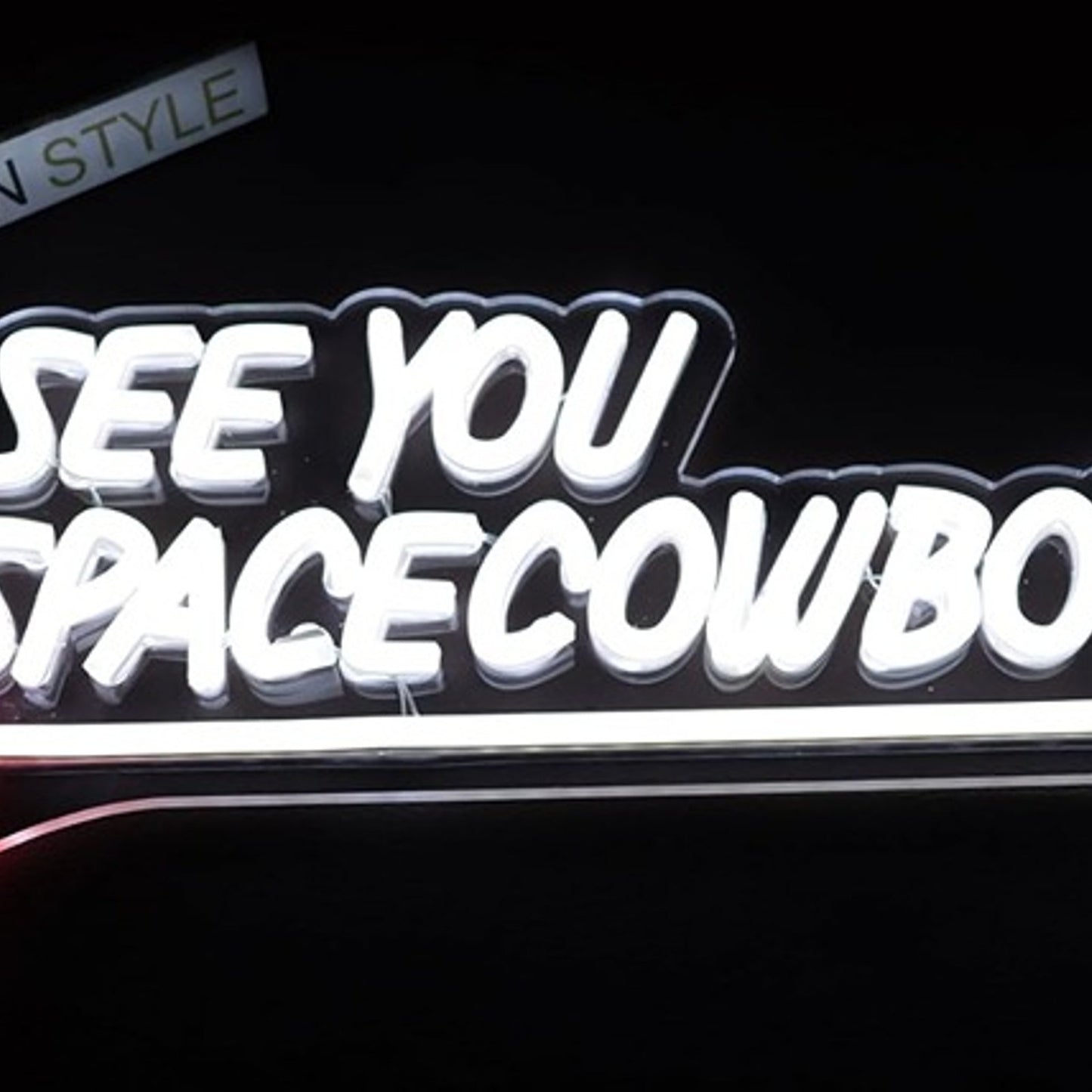 Fun Bright White “See You Space Cowboy” LED Nigh Light Room Wall Decoration