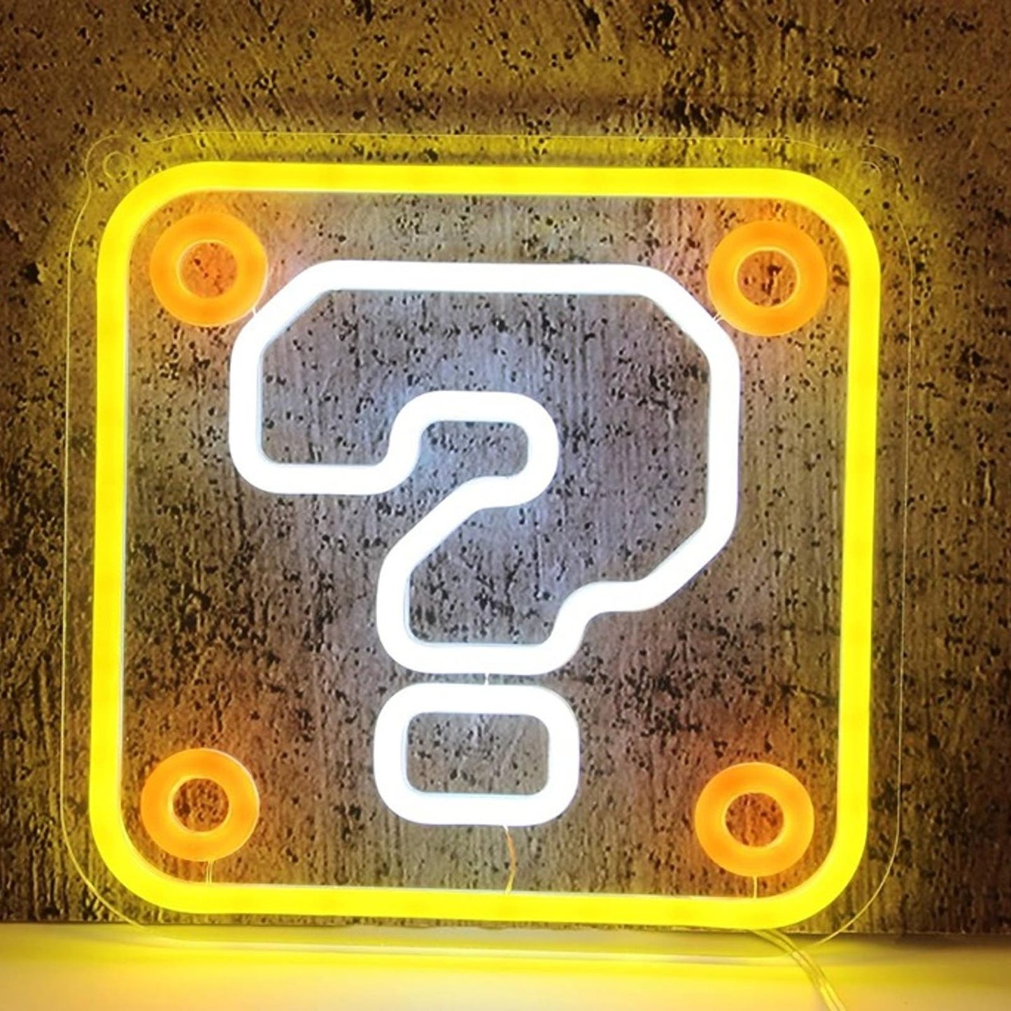 Fun Bright Question Block Super Mario LED Night Light Game Room Wall Decor