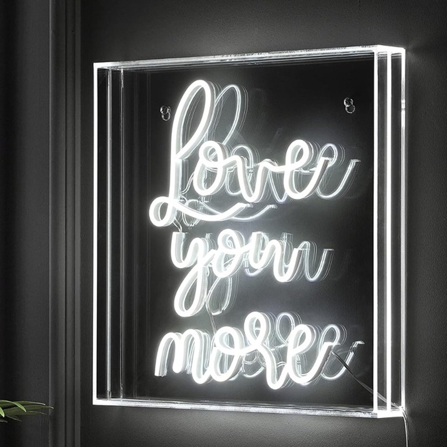 Lovely Bright White “Love You More” LED Night Light Room Wall Decoration