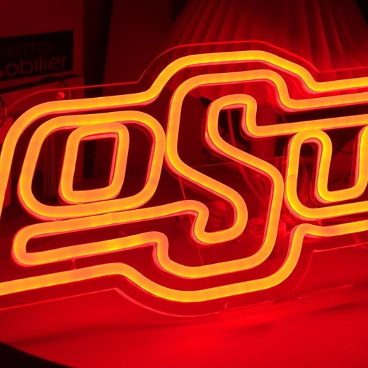 Vivid Bright Red OSU Oklahoma State University LED Night Light Room Wall Decor