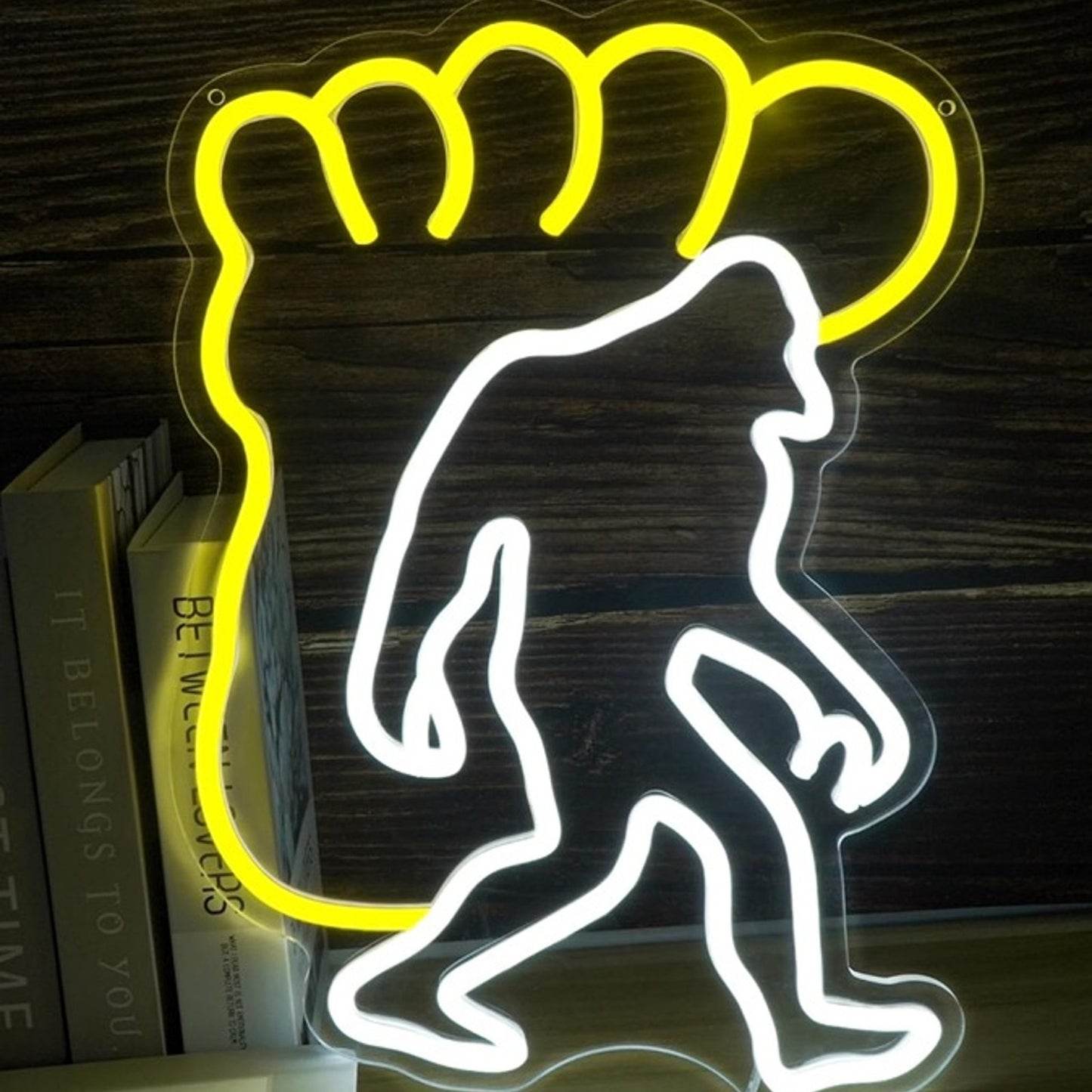 Fun Bright Yellow Big Foot Sasquatch LED Night Light Room Wall Decoration