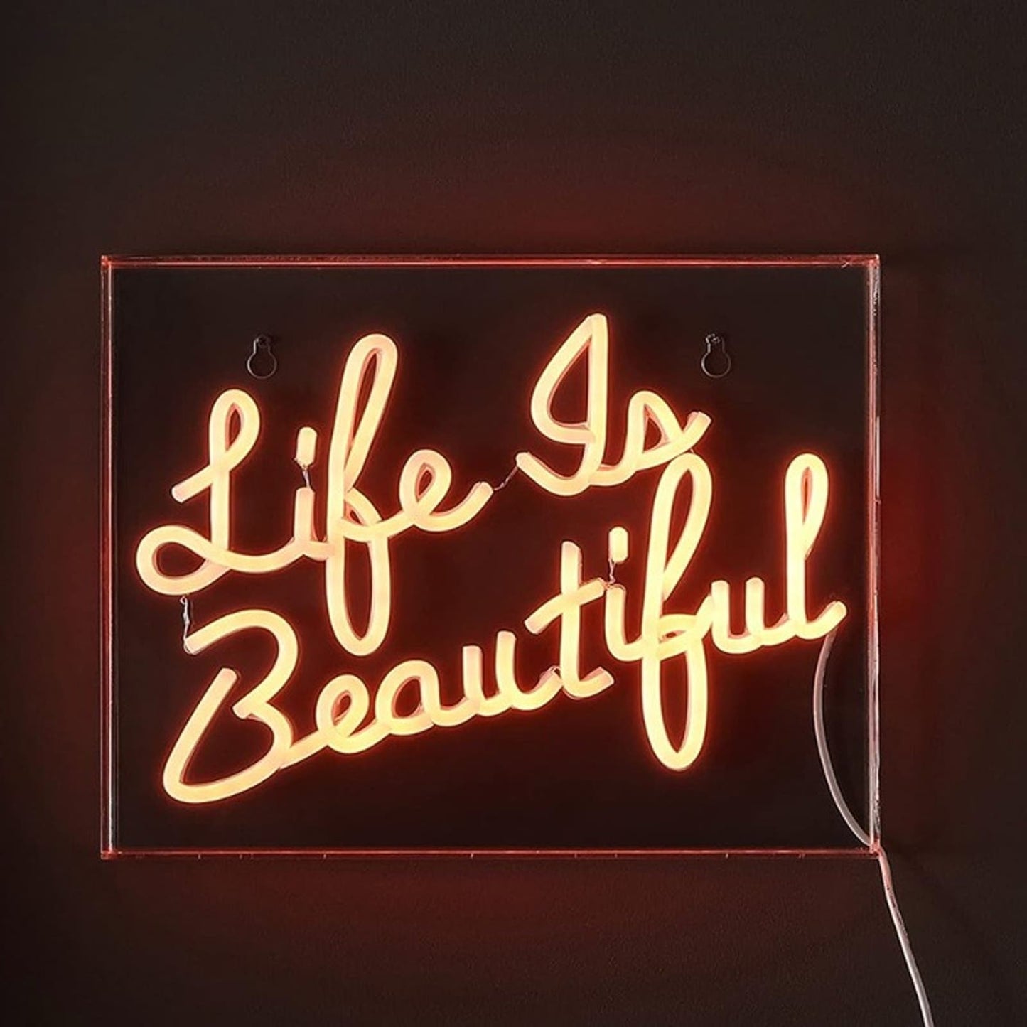 Lovely Warm Bright “Life is Beautiful” LED Night Light Box Room Wall Decoration