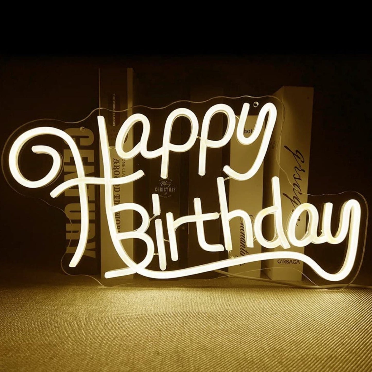 Fun Bright Uniquely Shaped “Happy Birthday” LED Light Sign Celebration Decoratio