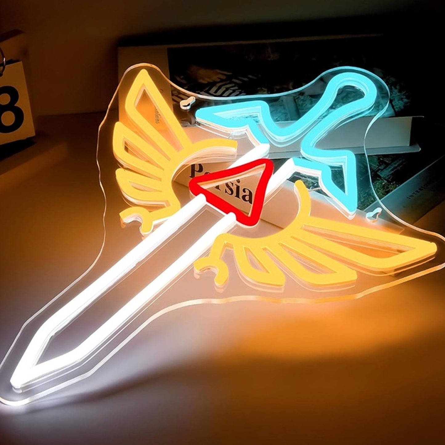 Vivid Bright Master Sword Wings Legend of Zelda LED Light Video Game Decor