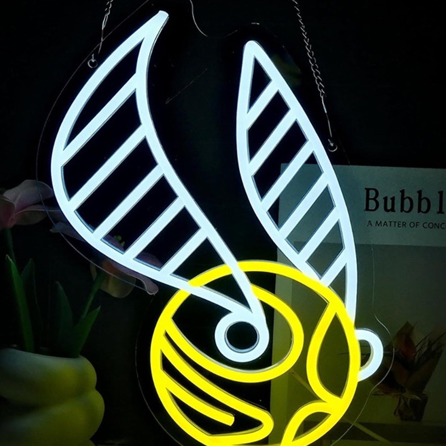 Fun Bright Yellow Quidditch Golden Snitch LED Night Light Harry Potter Room Wall