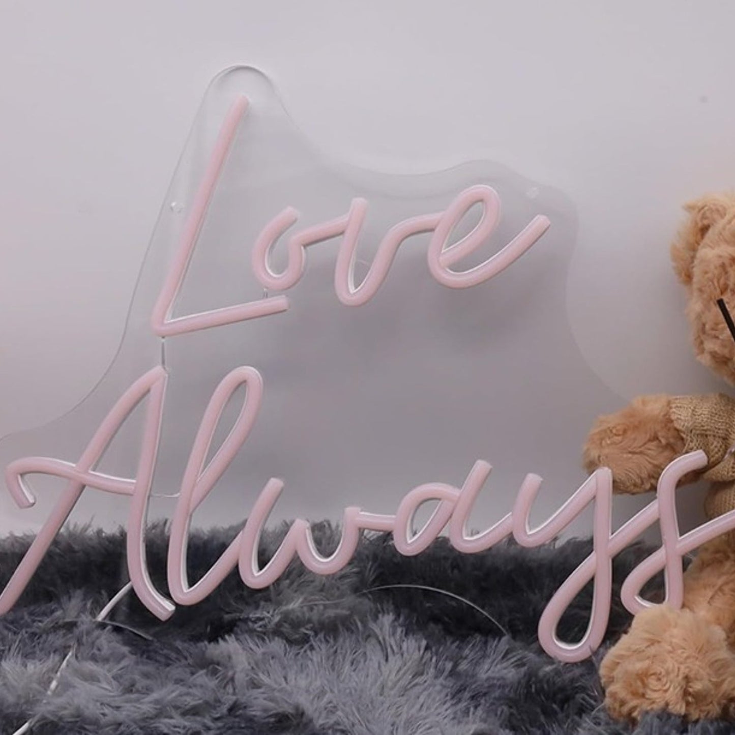 Lovely Bright Pink “Love Always” LED Night Light Room Wall Decoration
