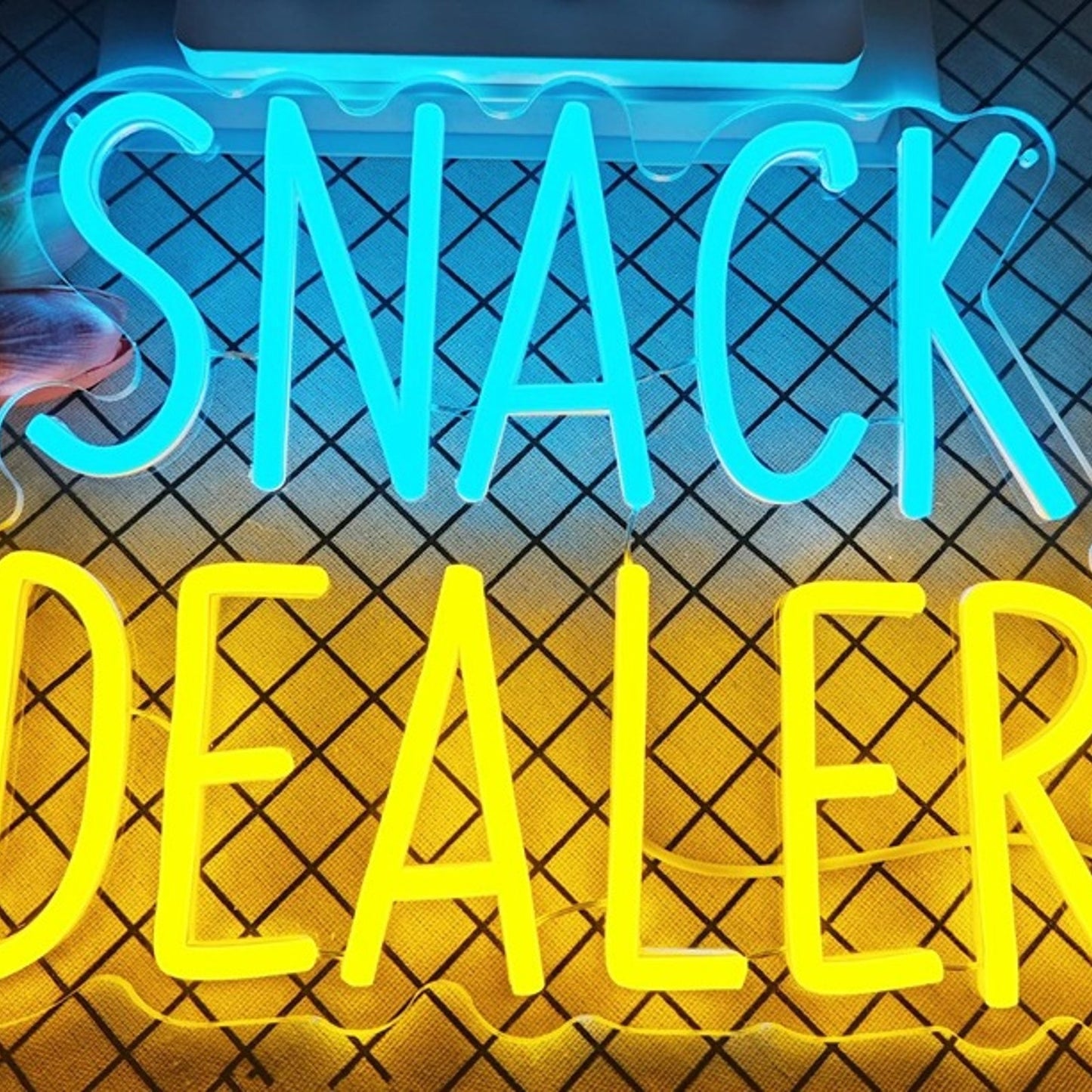 Fun Bright Yellow / Blue “Snack Dealer” LED Night Light Room Wall Decoration